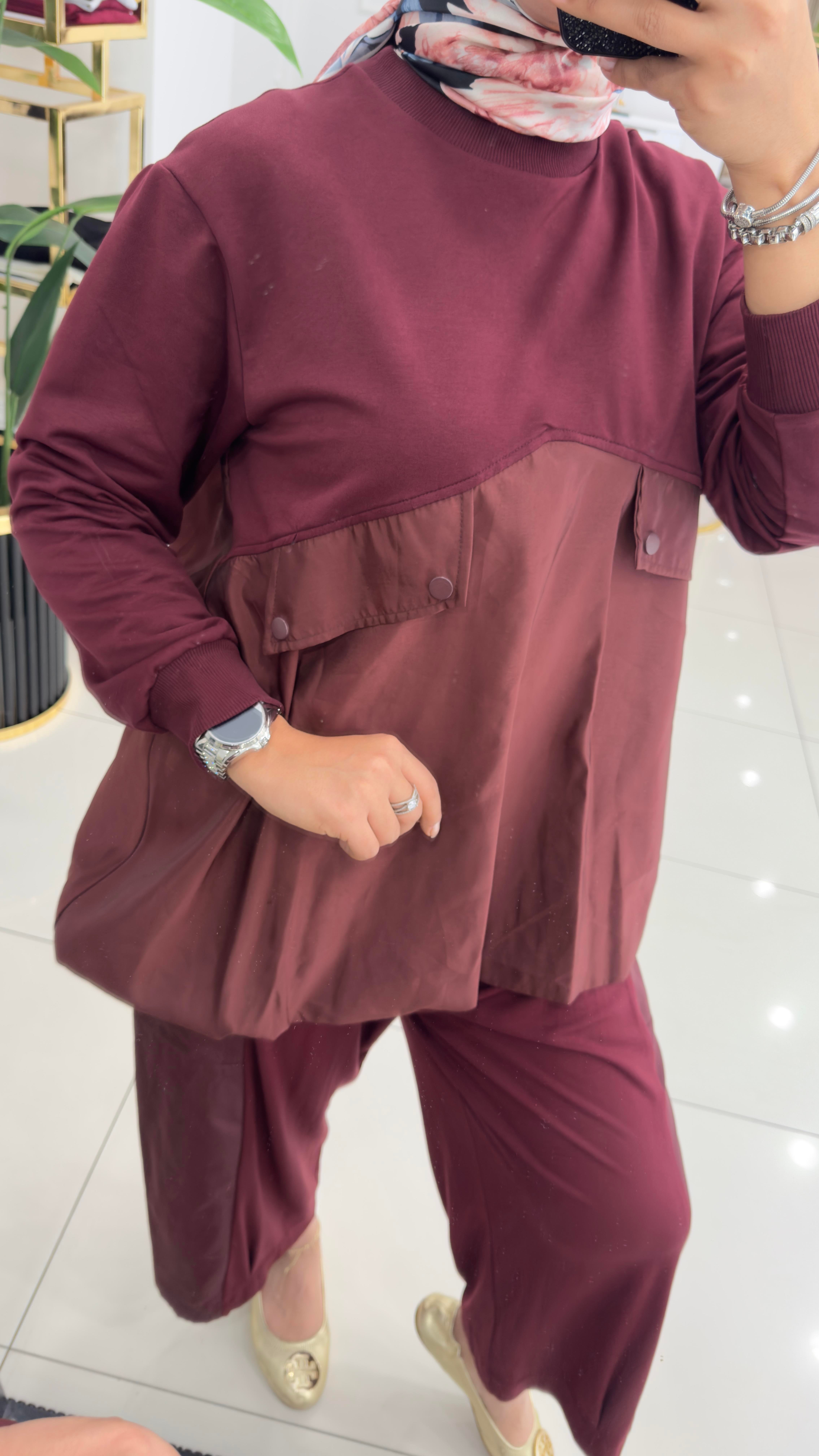 20714 Paraşüt milla sweat-BORDO