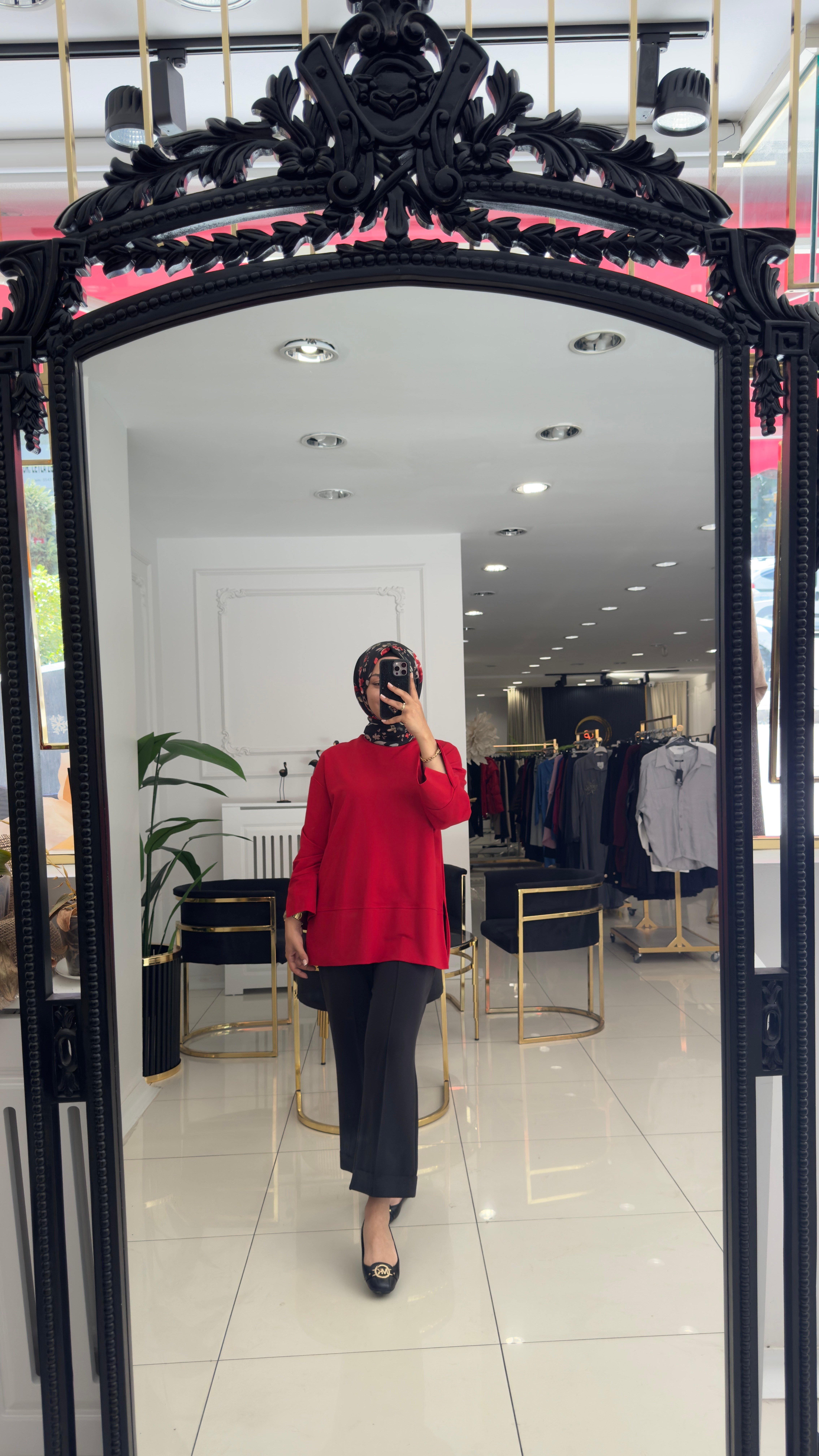 20735 Mona basic sweat- KIRMIZI