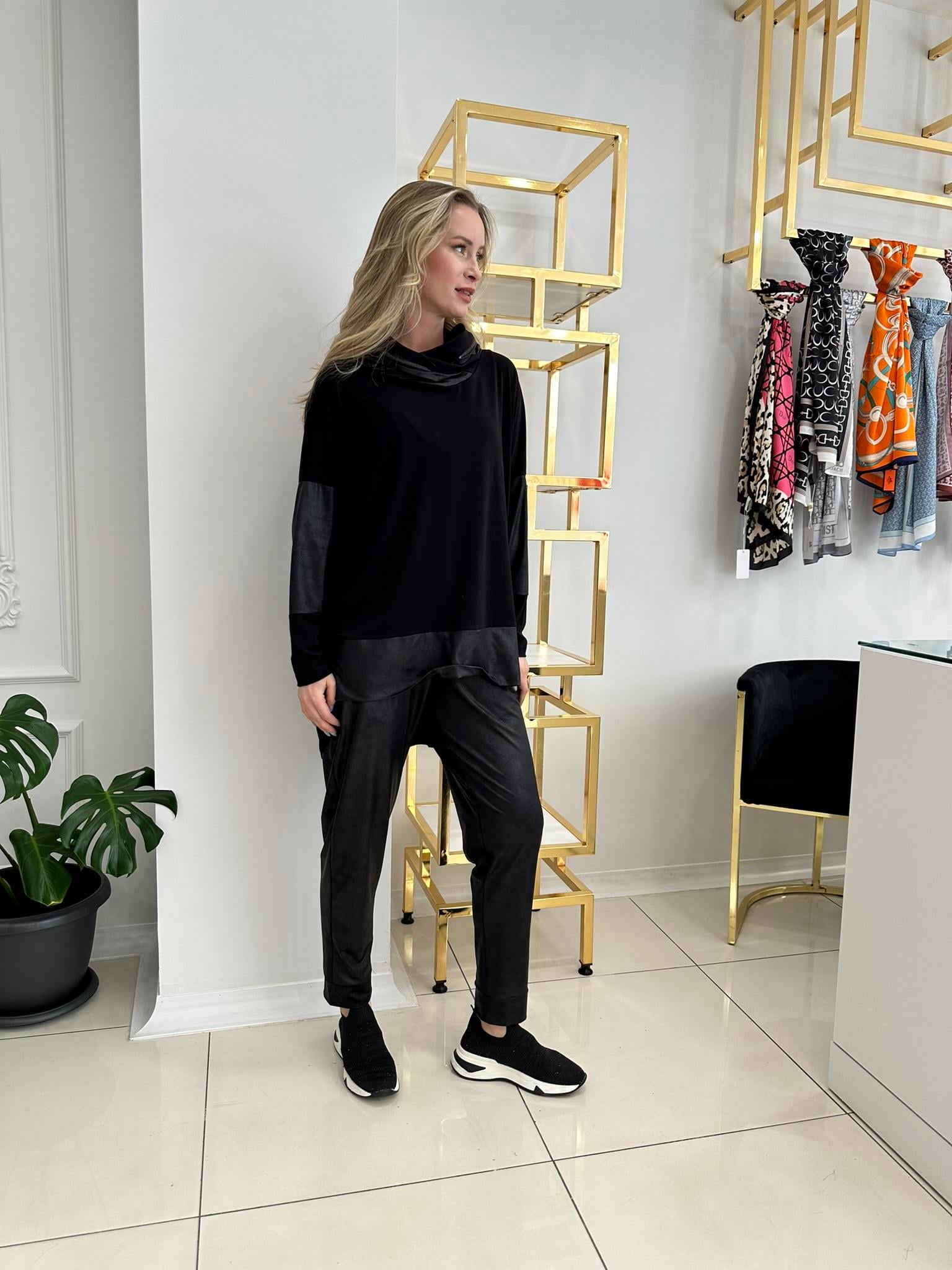 225641S KAPİŞONLU SANDY BLUZSİYAH