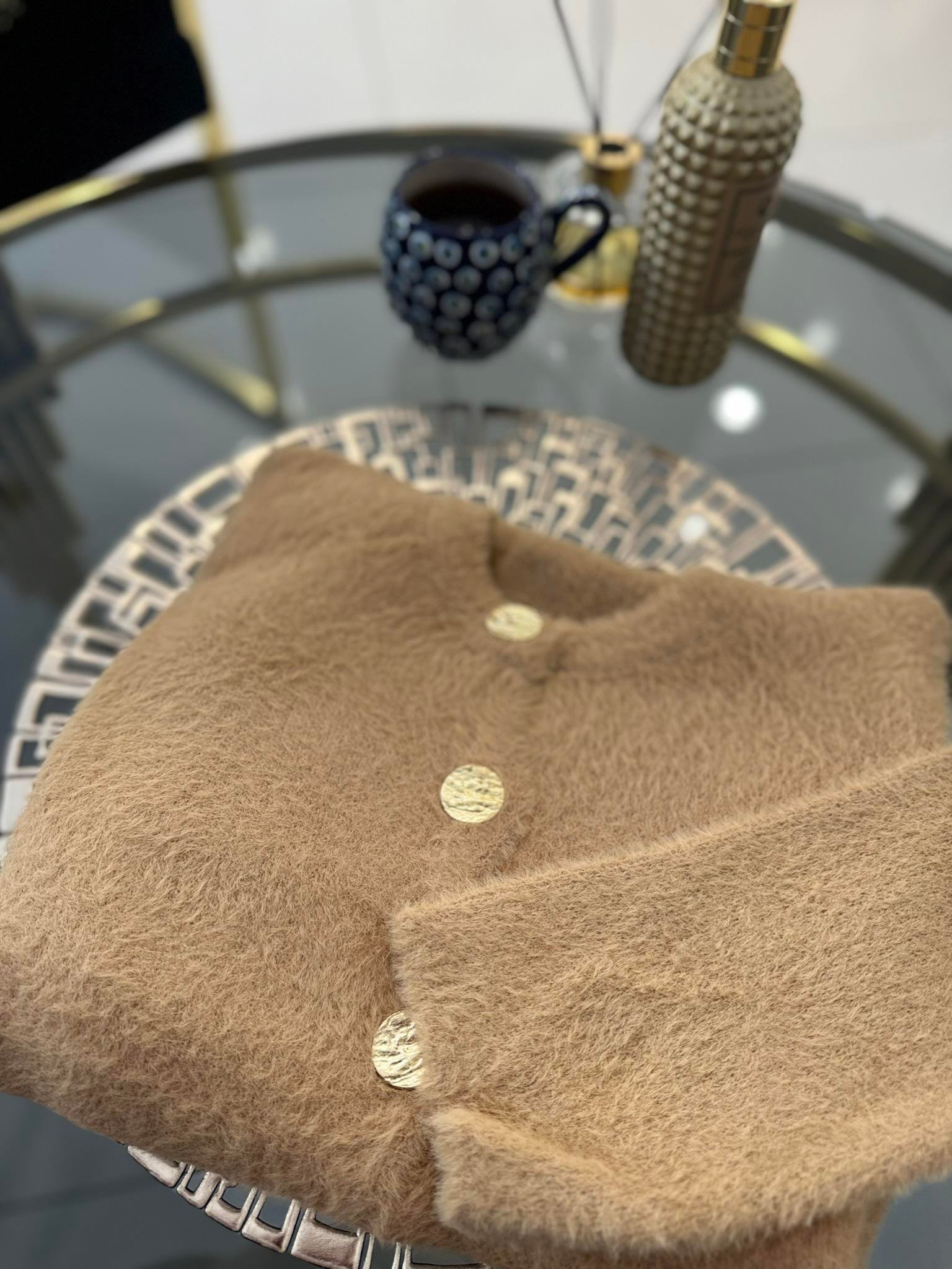 2403 Mina angora hırka- CAMEL