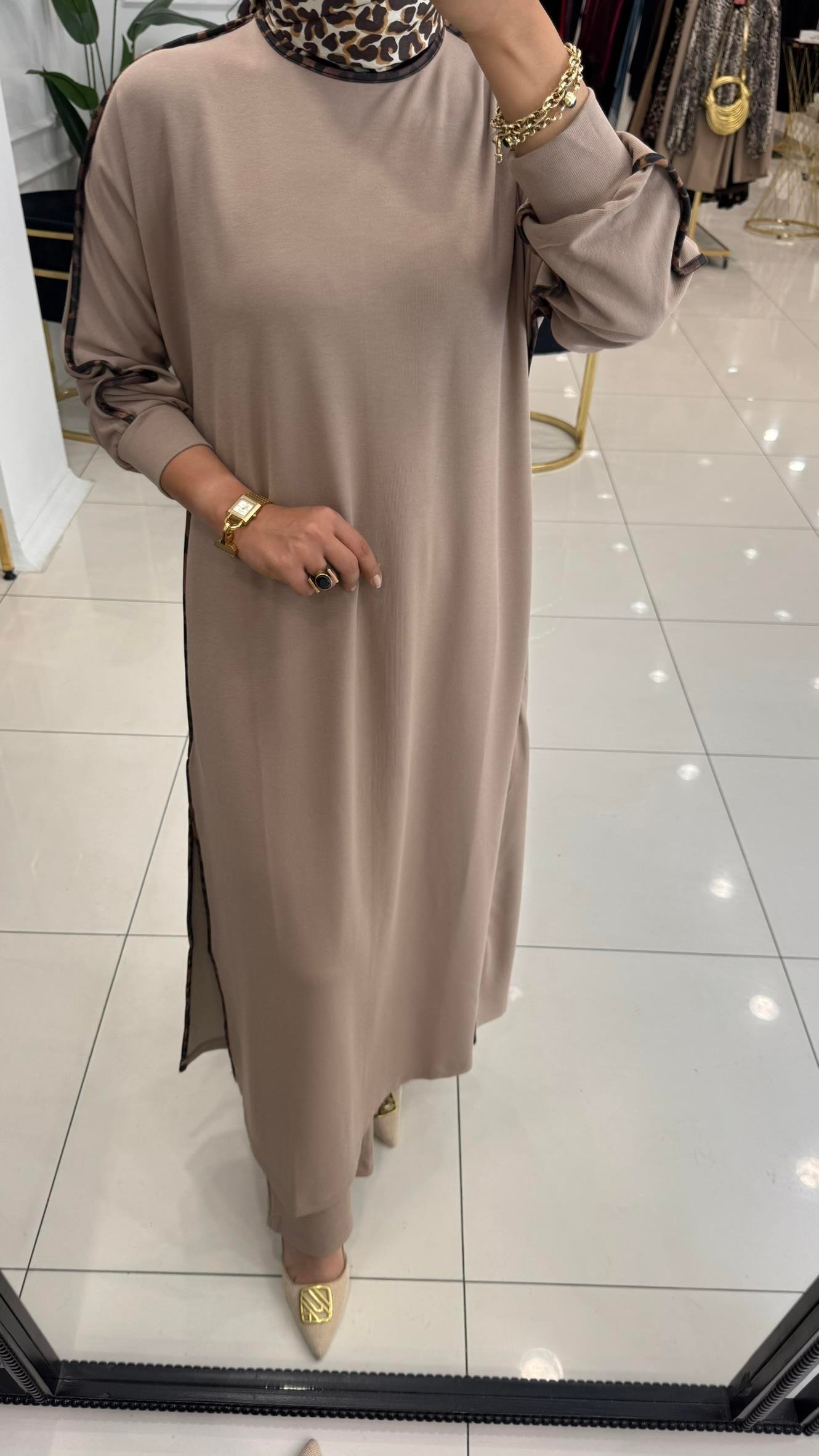 285 Leopar biyeli takım-MOCHA