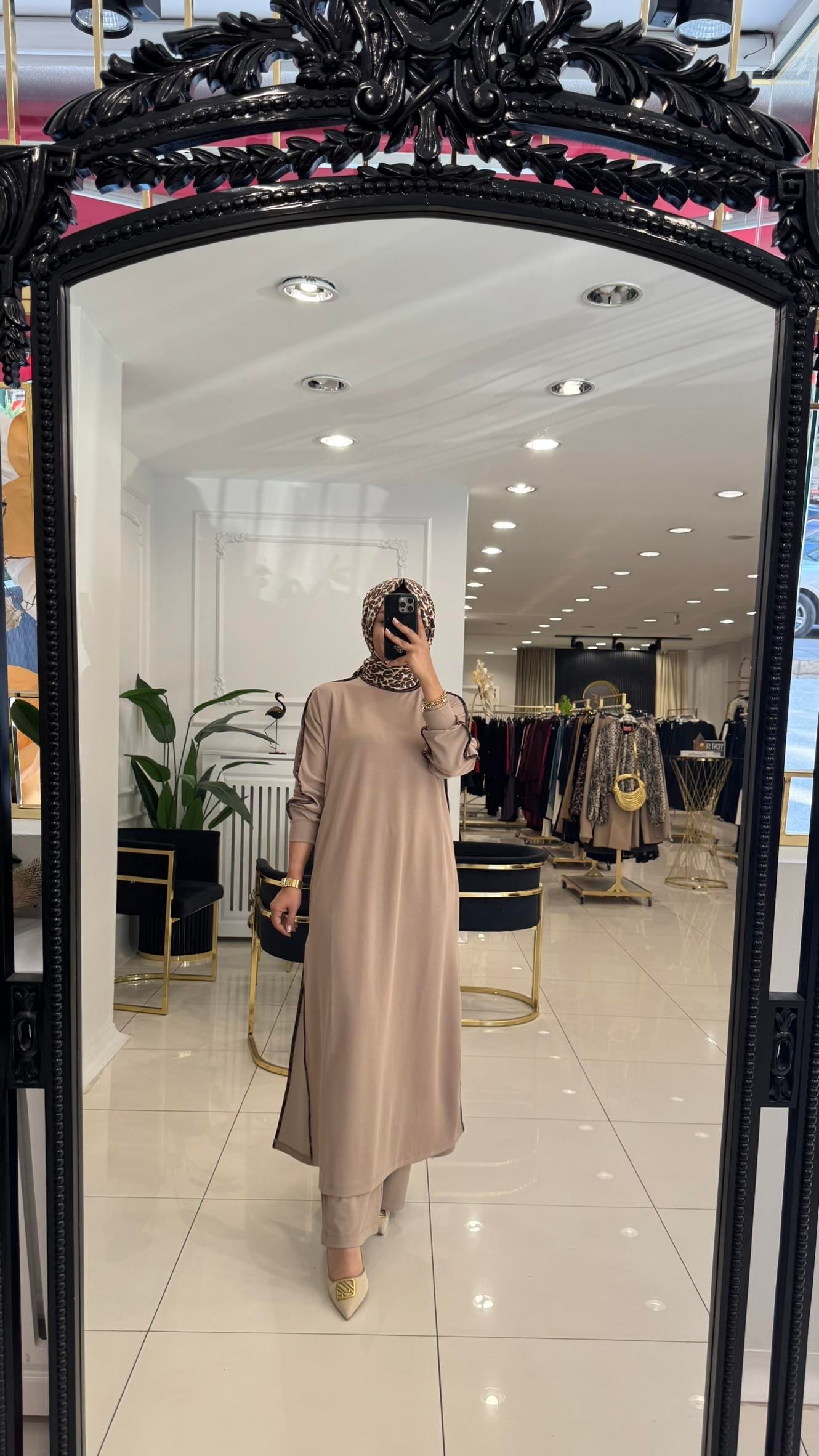 285 Leopar biyeli takım-MOCHA