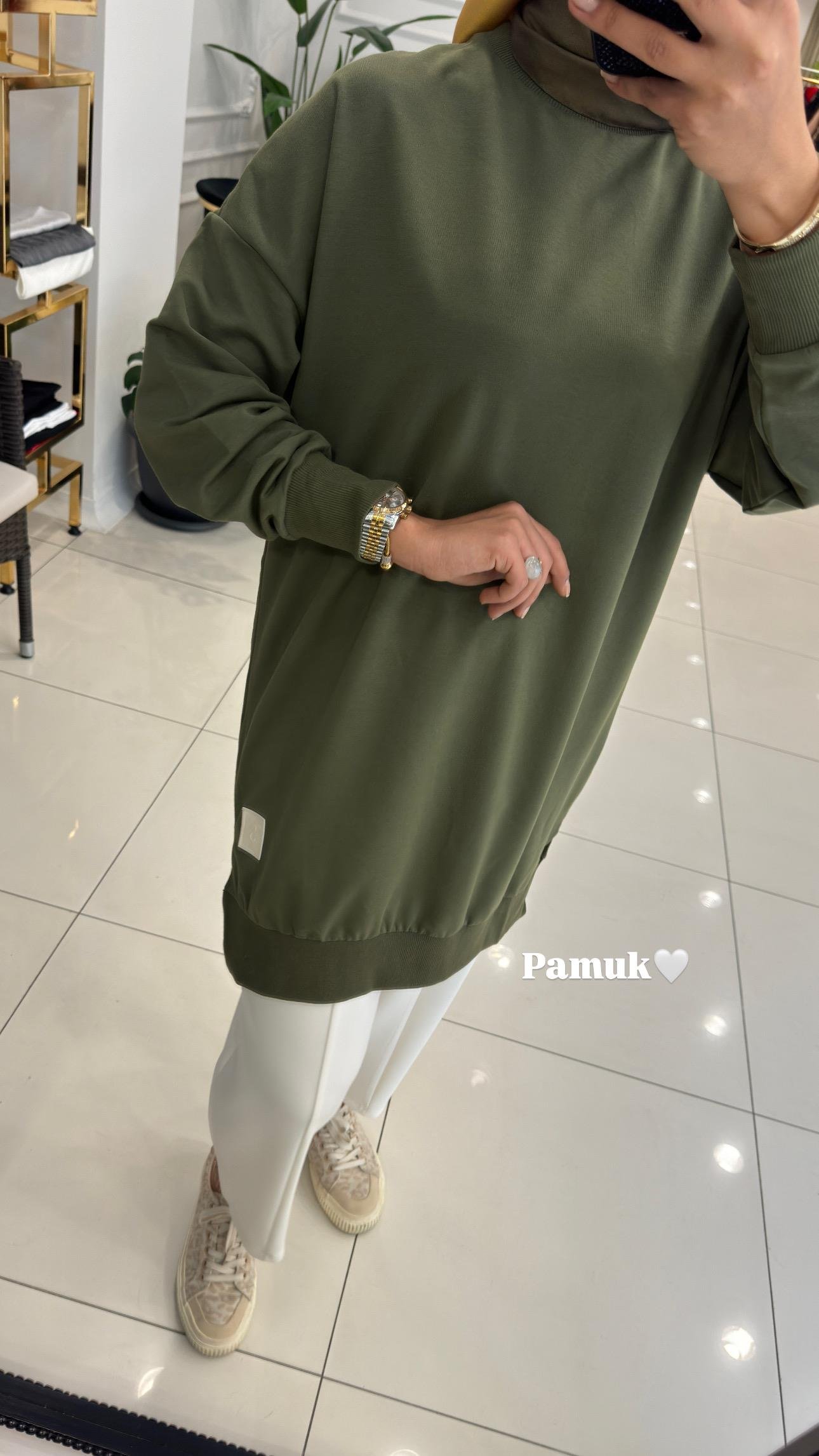 30644 Basic kısa tunik-HAKİ