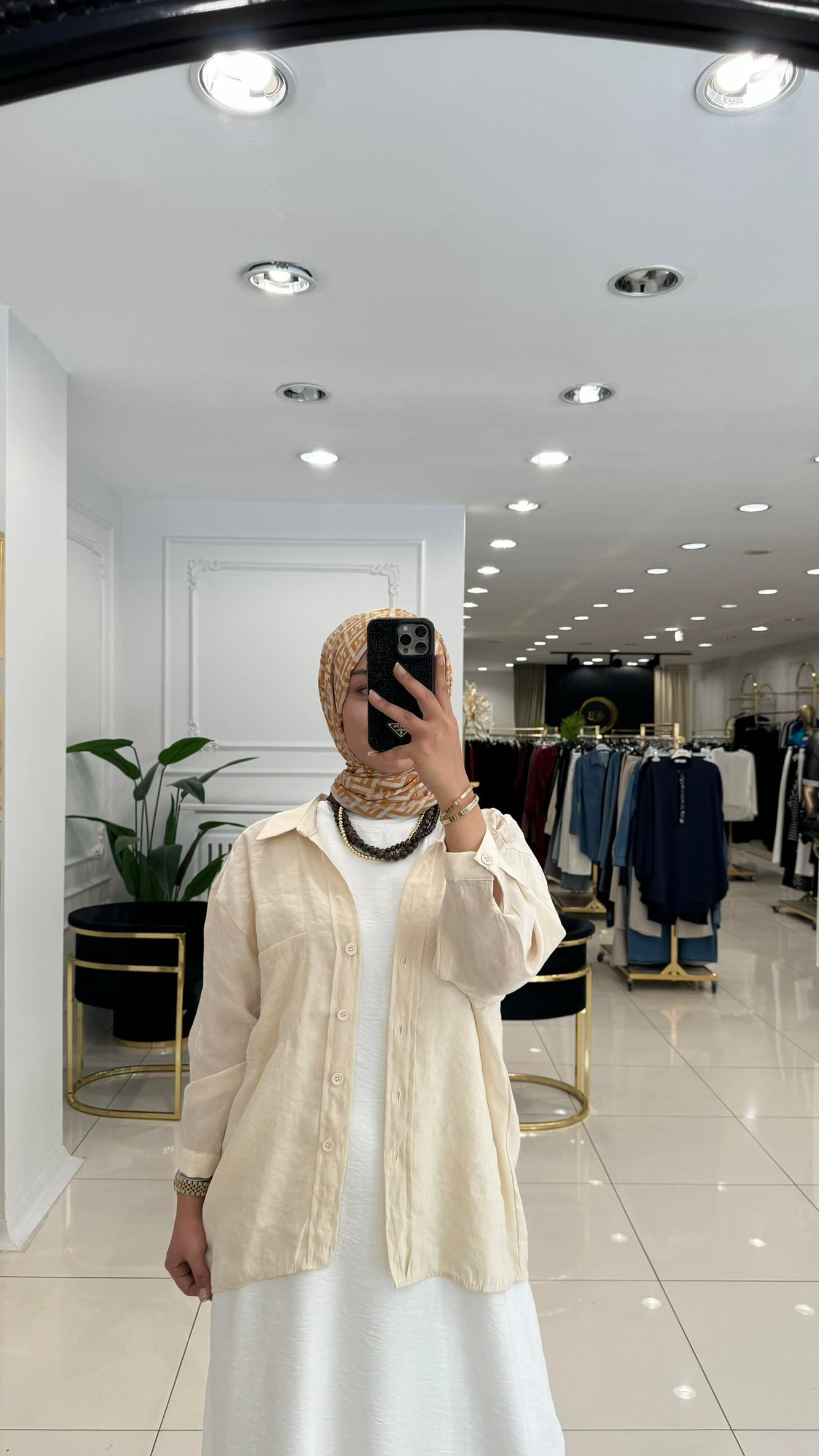 4962 Oversize gömlek-KREM