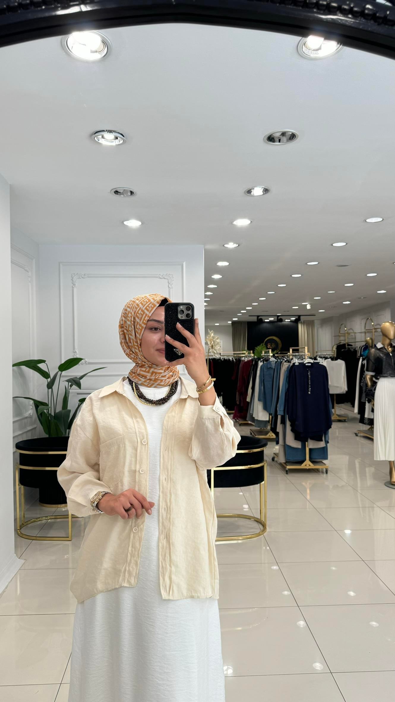 4962 Oversize gömlek-KREM