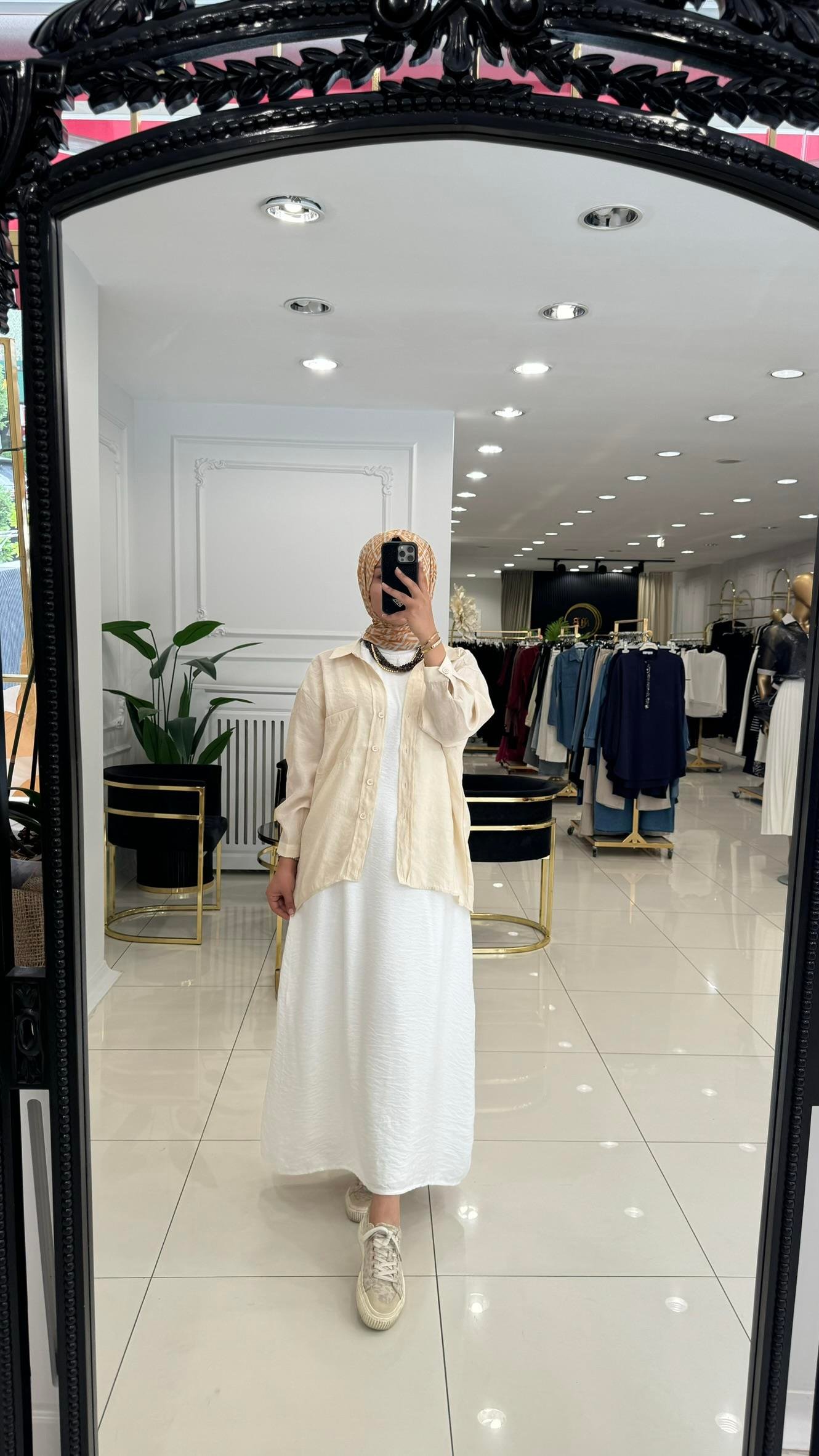 4962 Oversize gömlek-KREM