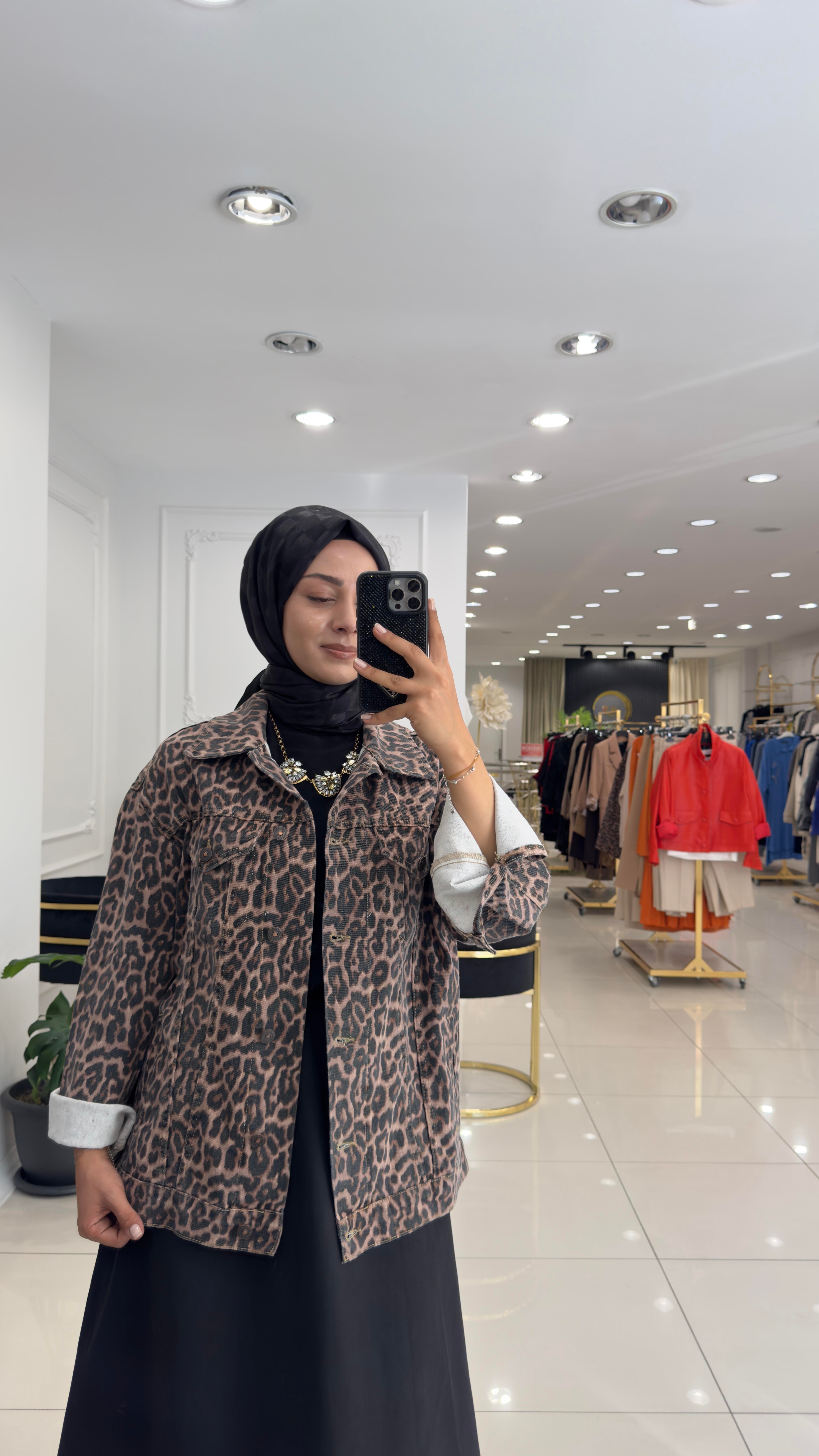 7155 Leopar Kot Ceket