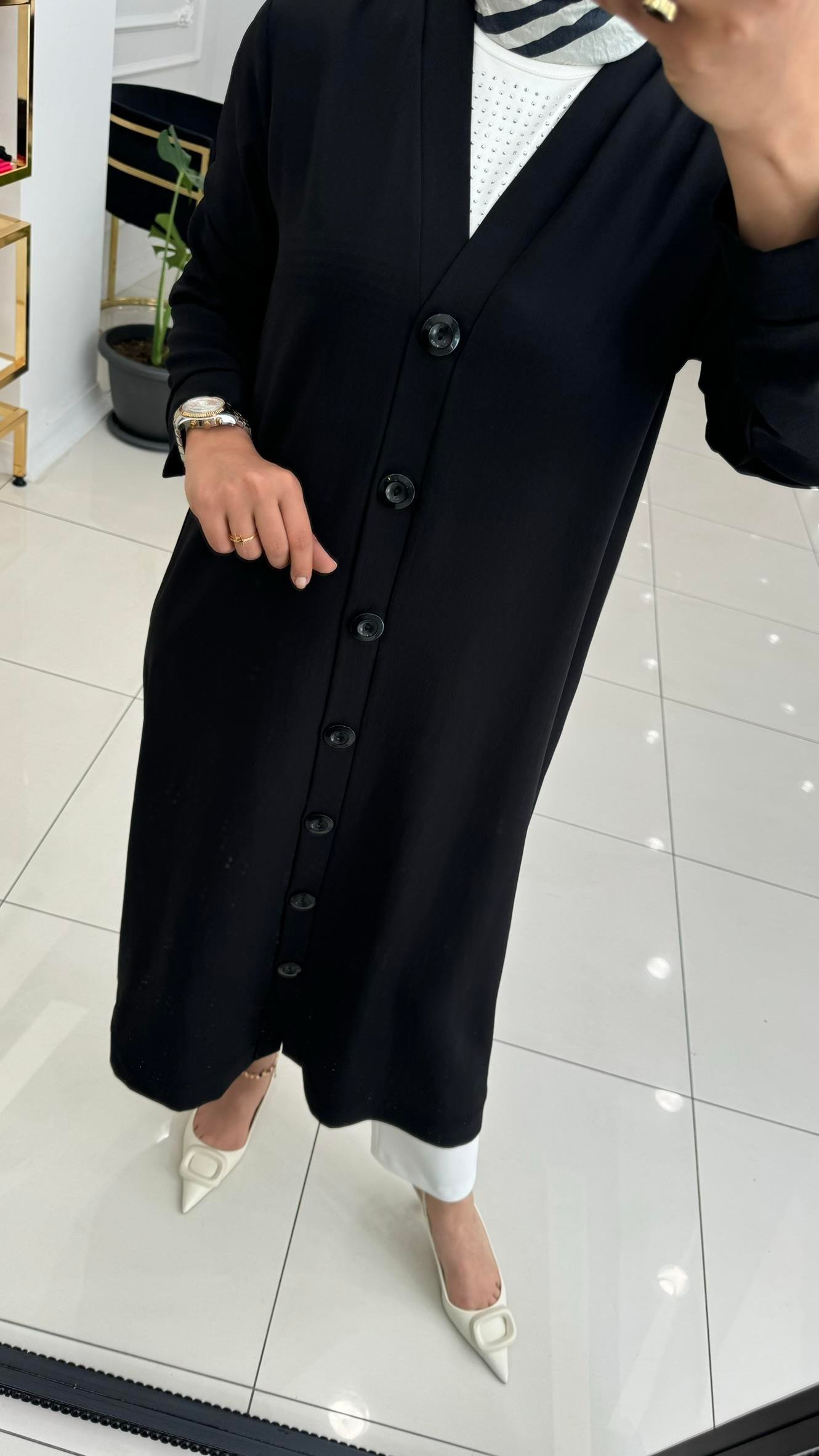 96489 Aerobin düğmeli kap- SİYAH