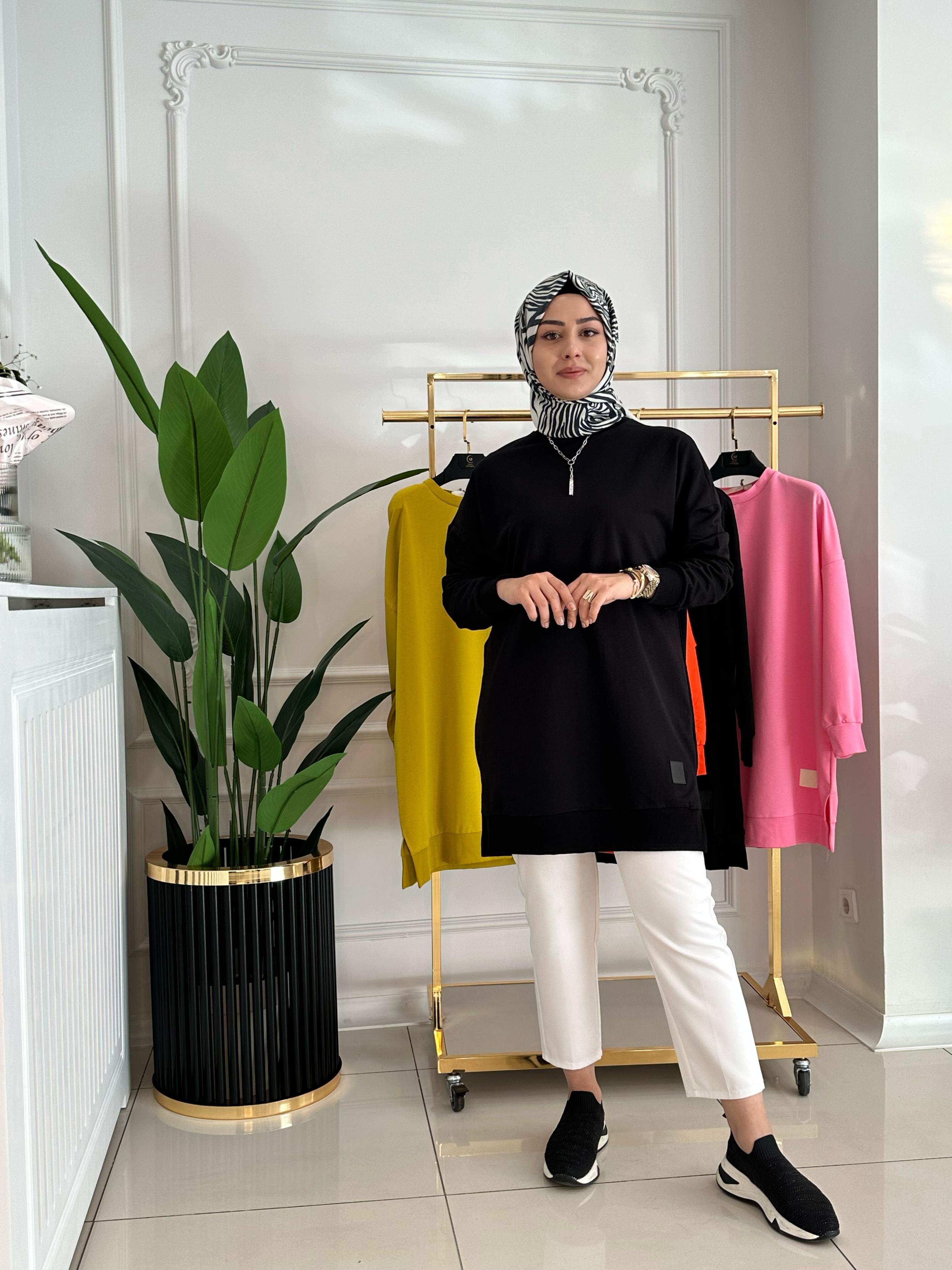 BASİC KISA SWEAT SİYAH  