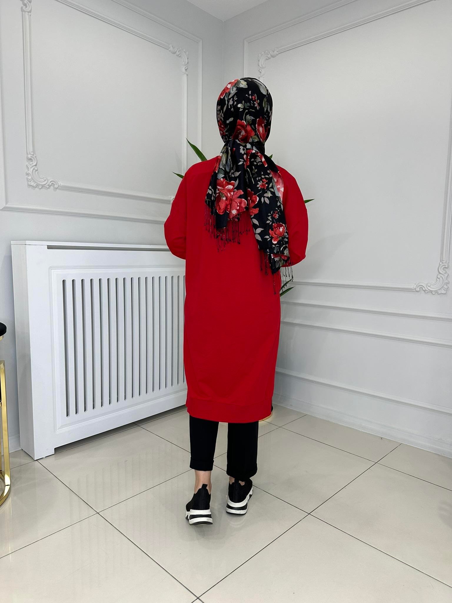 BASİC UZUN SWEAT KIRMIZI 