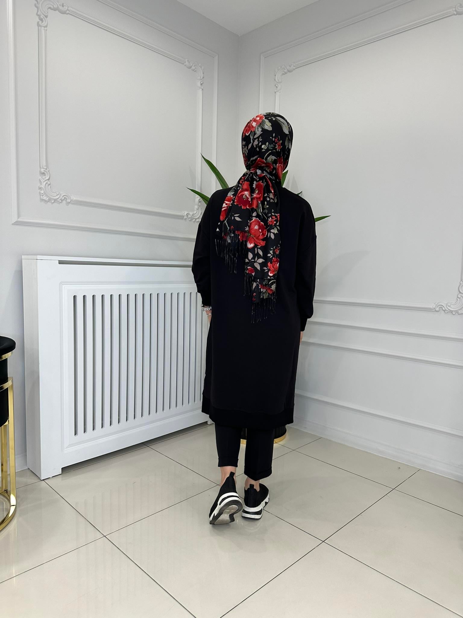 BASİC UZUN SWEAT SİYAH