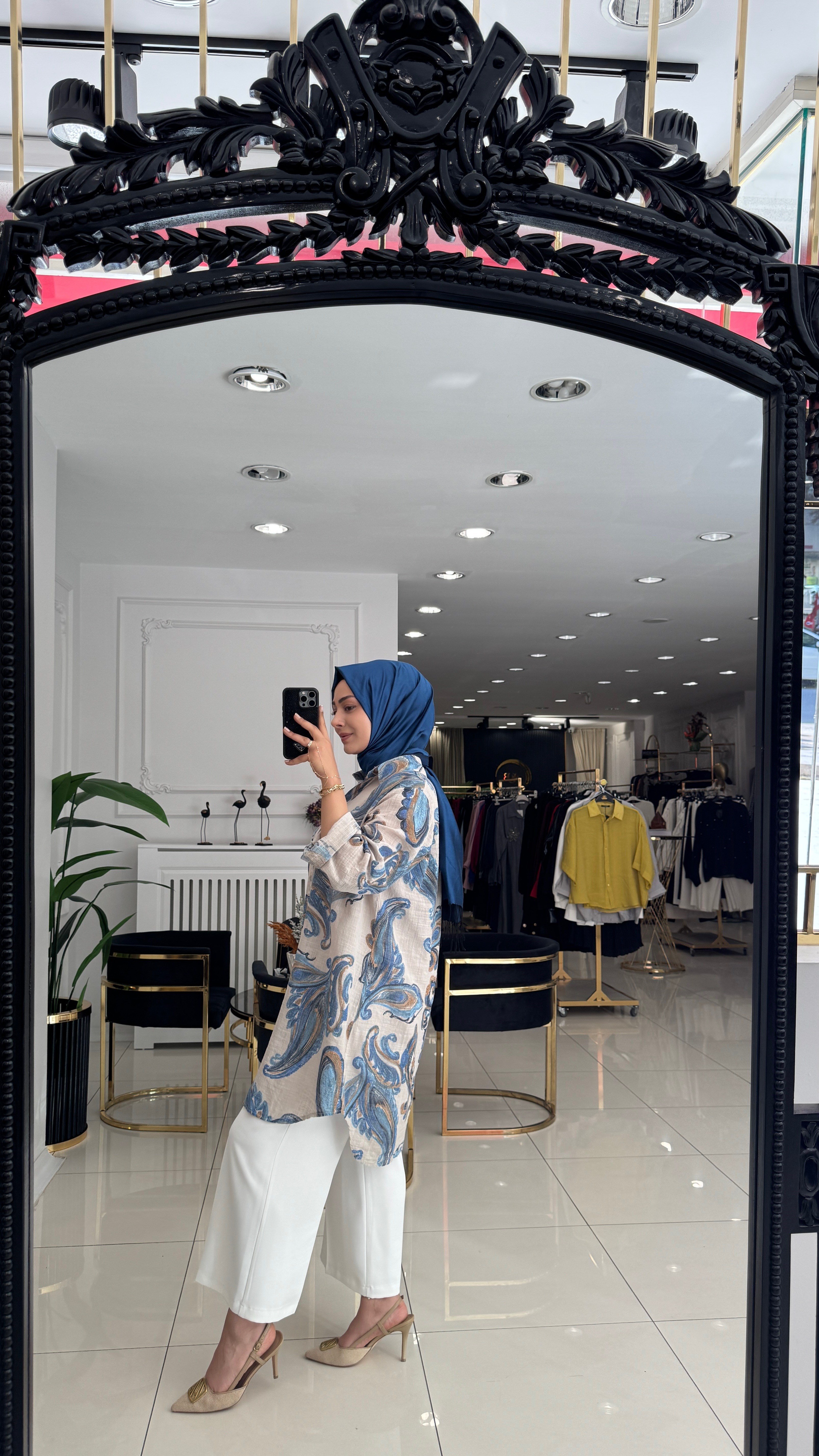 İthal keten coton gömlek-TAŞ