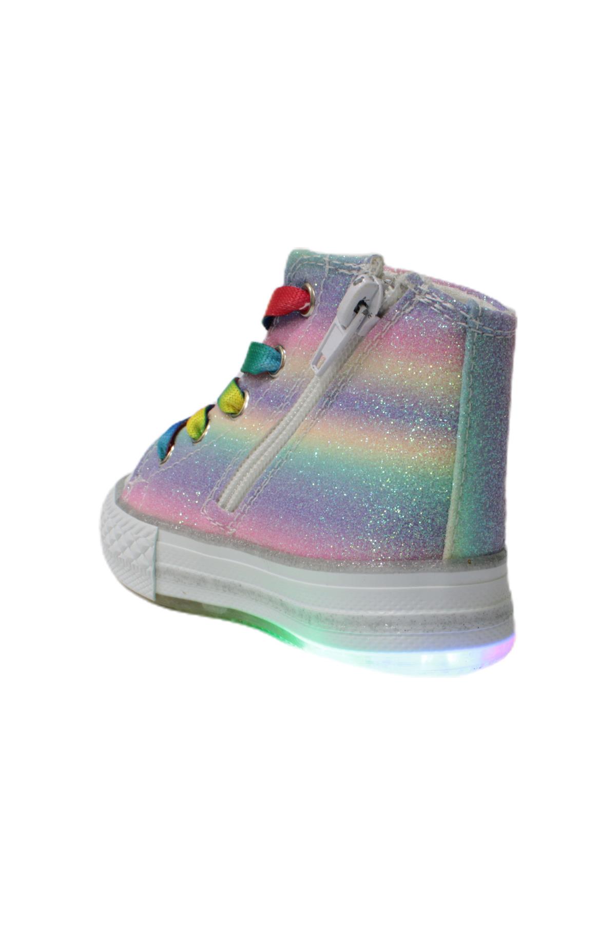 İlhan Paşaoğlu Işıklı Pullu Convers Bebek Spor Ayakkabısı Renkli