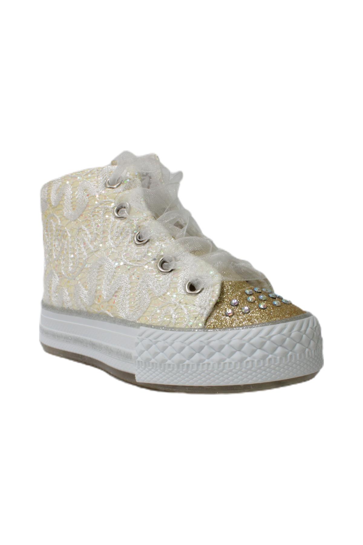 İlhan Paşaoğlu Işıklı Pullu Convers İlk Adım Spor Ayakkabısı Dore