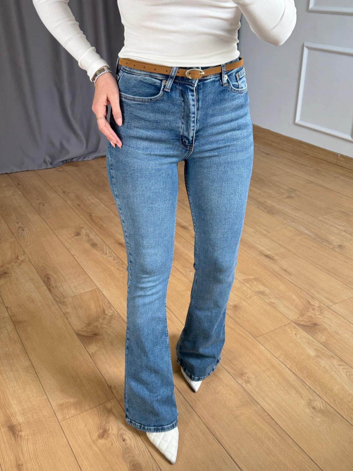 Açık Mavi İspanyol Paça Jean