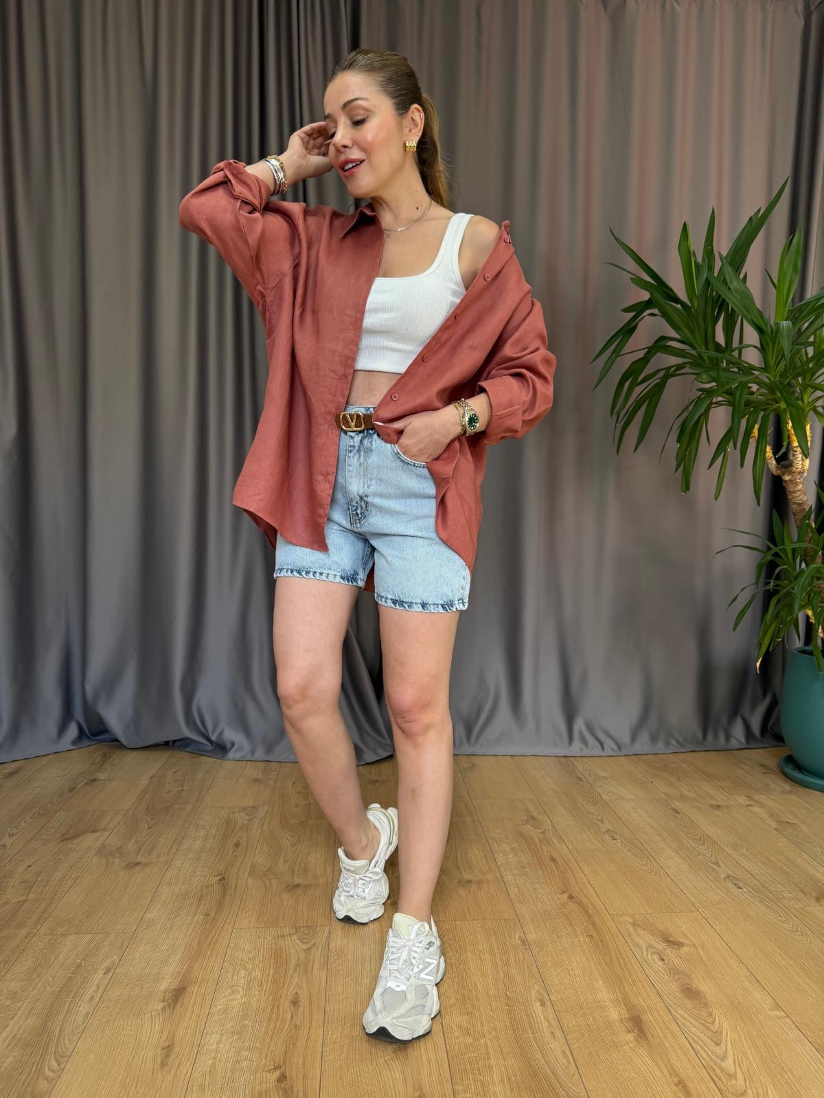 Açık Mavi Mini Şort