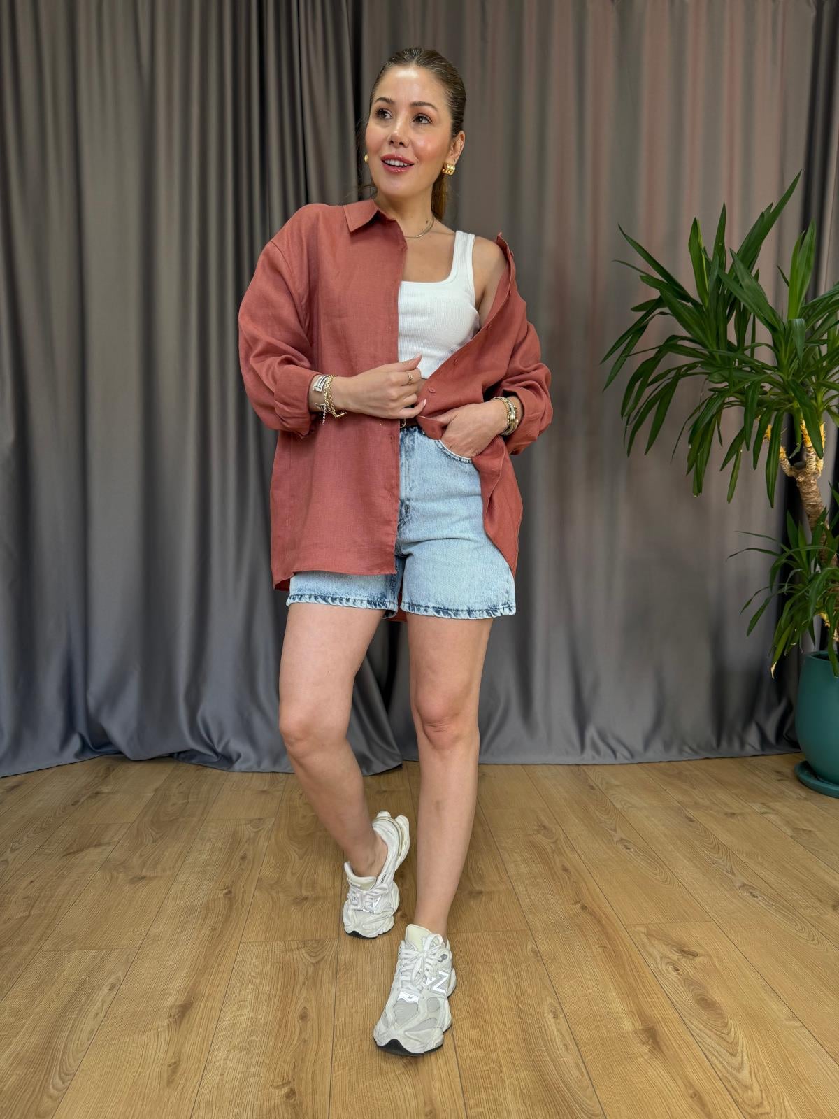 Açık Mavi Mini Şort