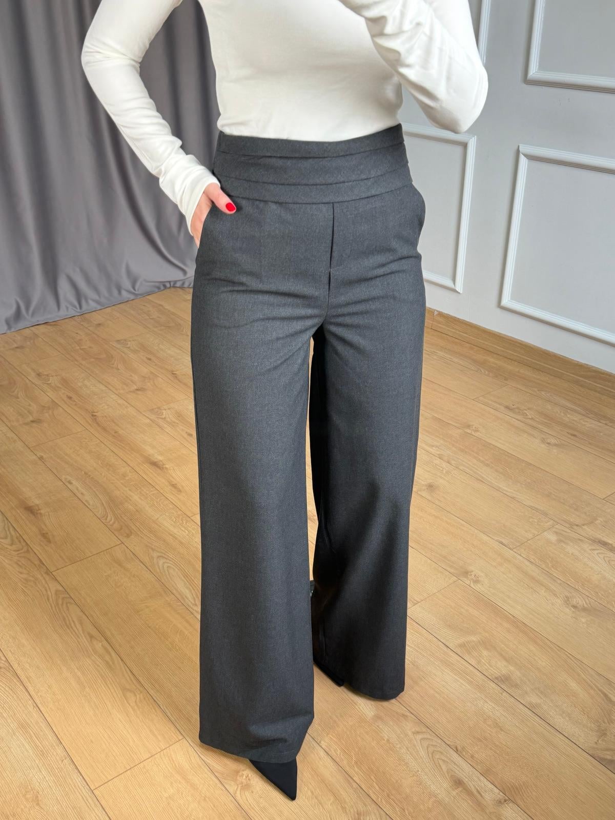 Antrasit Beli Drapeli Pantolon