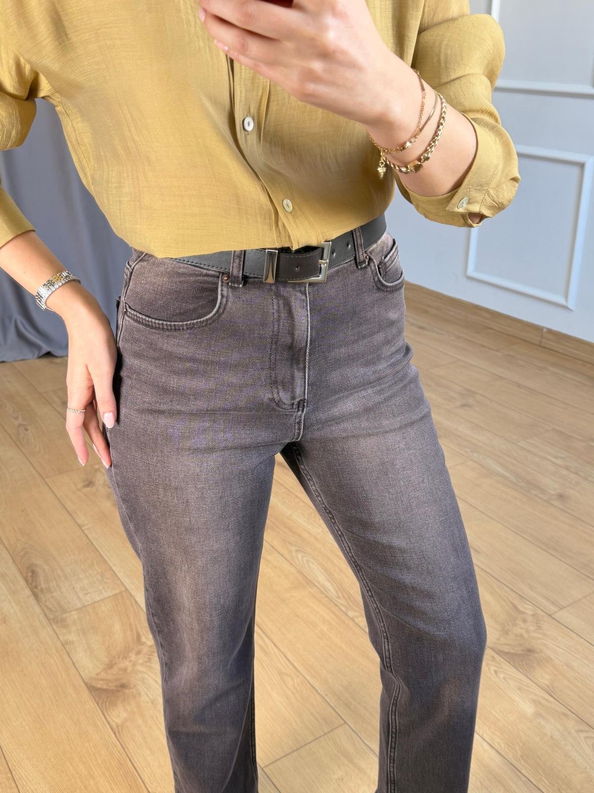 Boy Fit Kemerli Kahve Jean