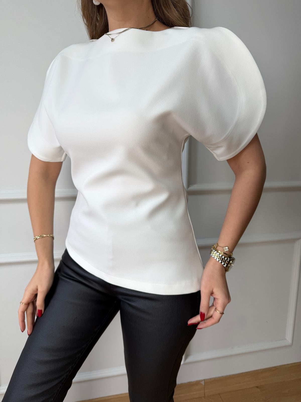 Erku Balon Kol Asimetrik Bluz