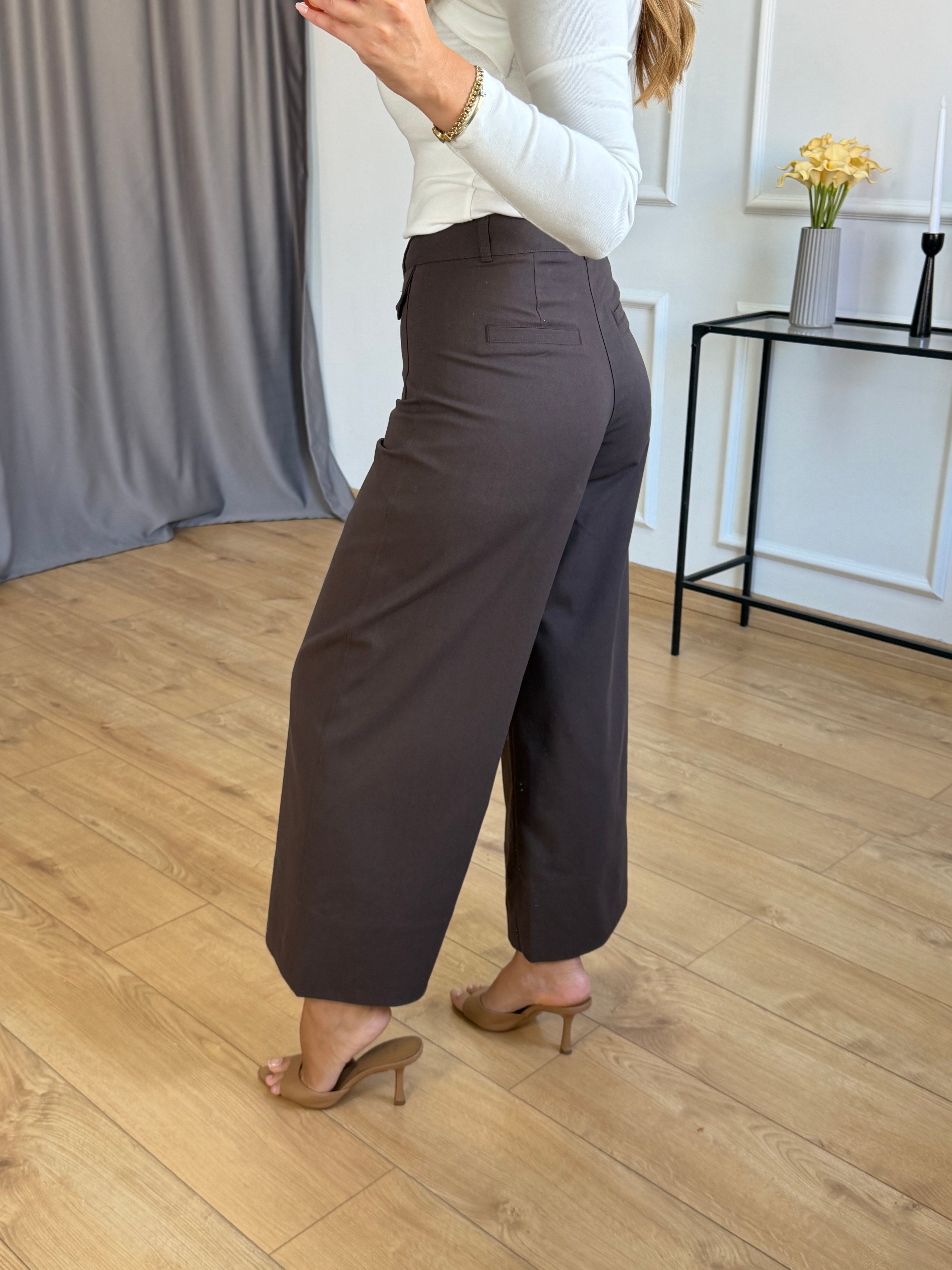 Kahve Cep Kapaklı Pantolon