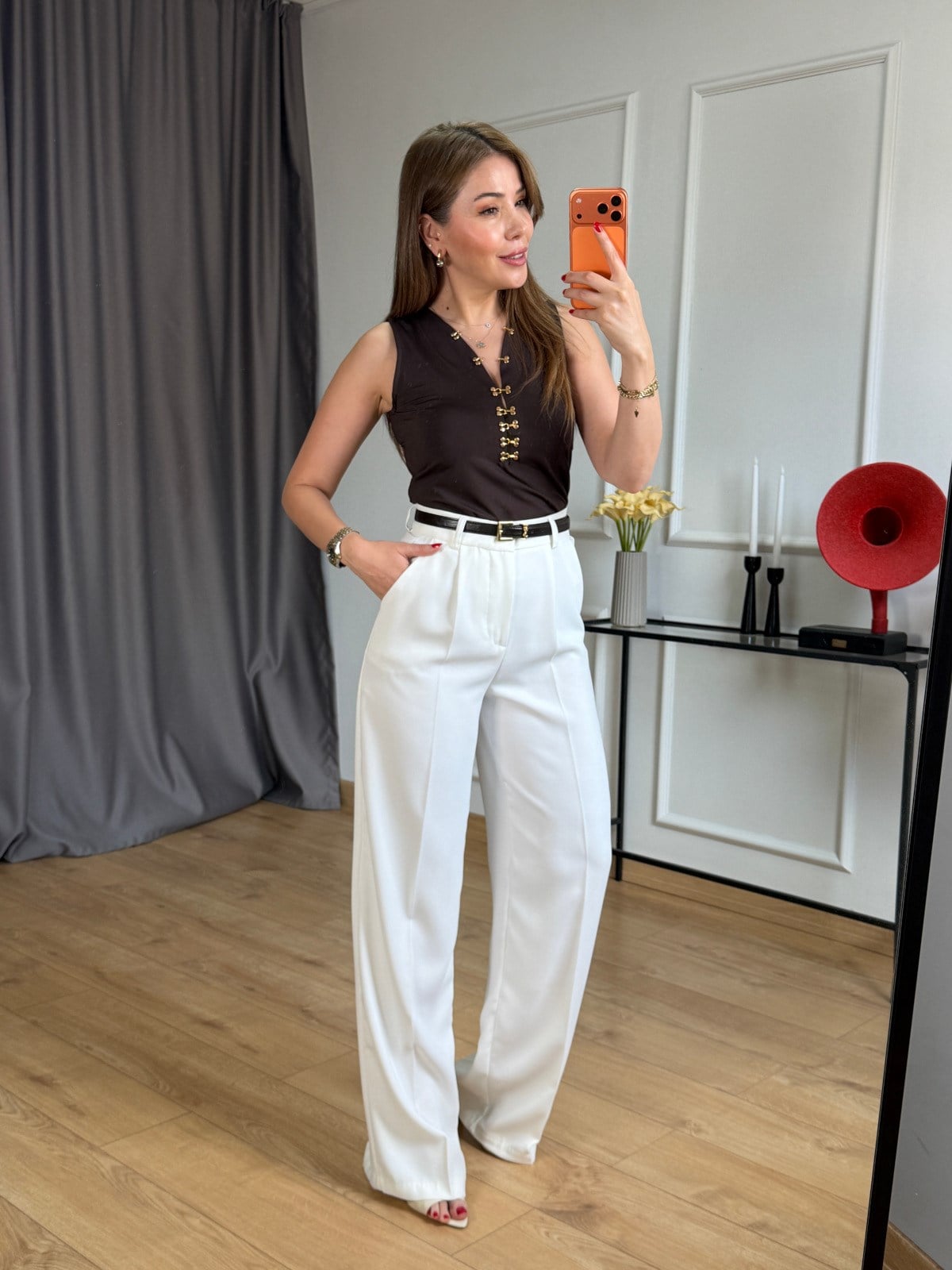 Kahve Kancalı Bluz