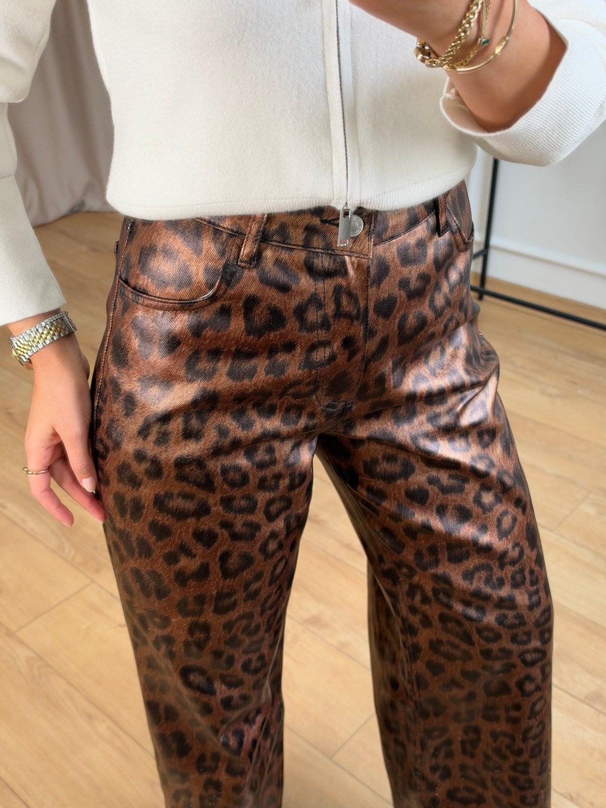 Kahve Leopar Pantolon