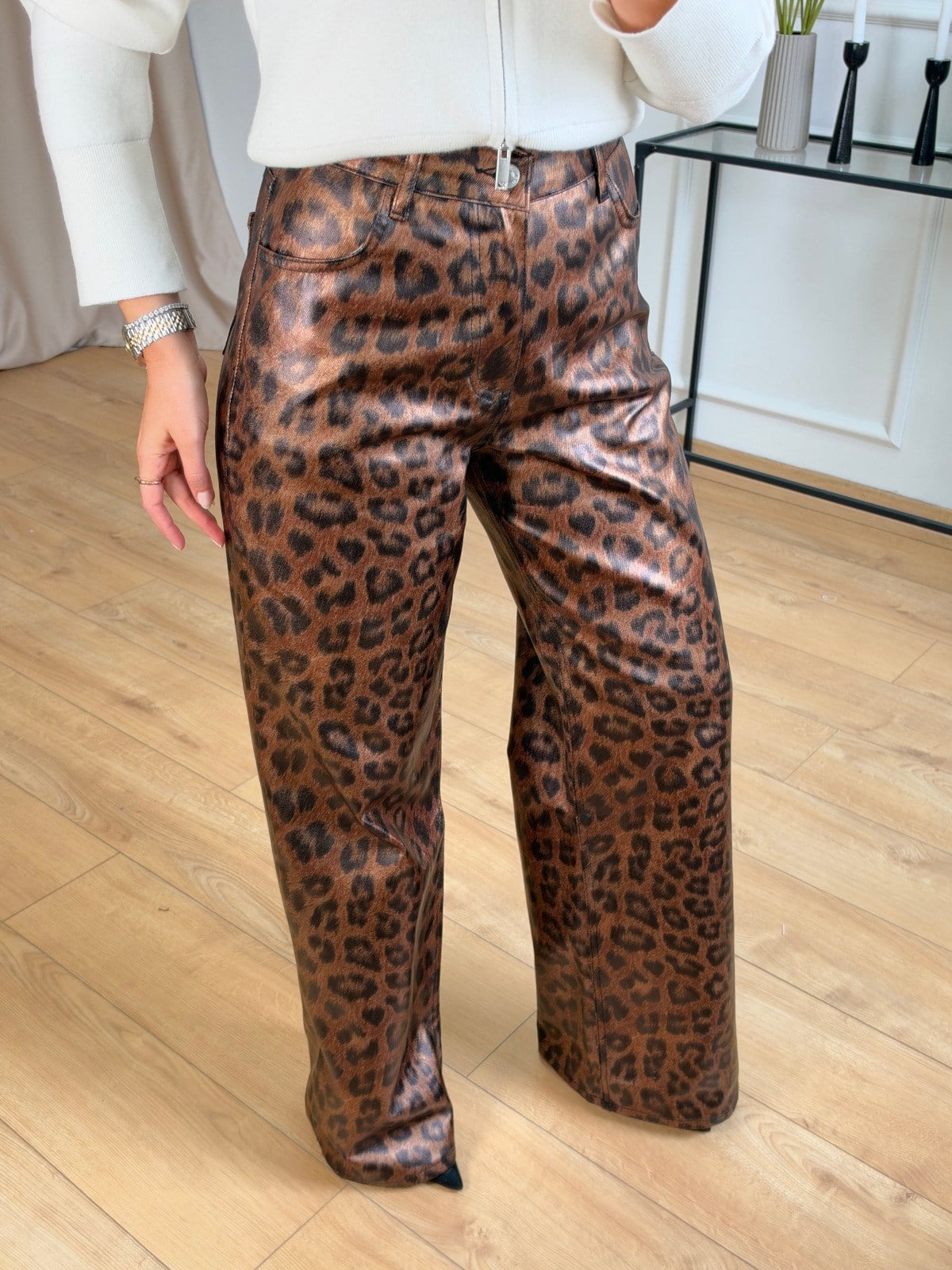 Kahve Leopar Pantolon
