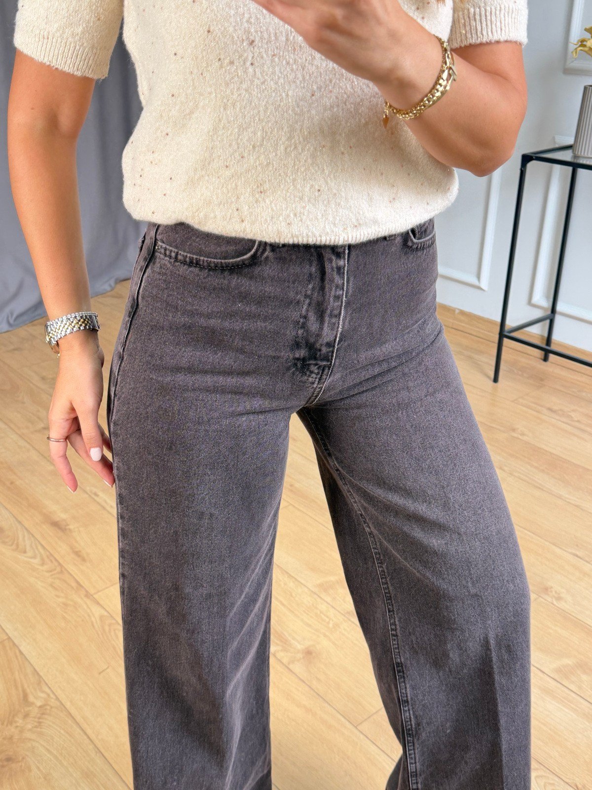 Kahve Yıkamalı Ütülü Straight Jean 