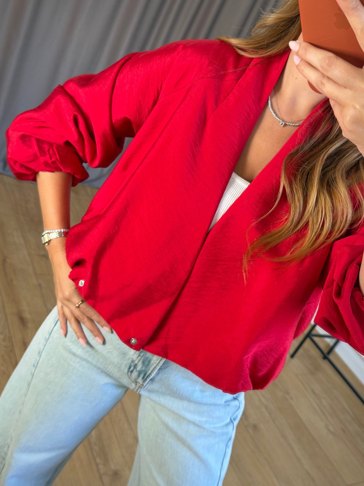 Kırmızı Kruvaze Model Ceket
