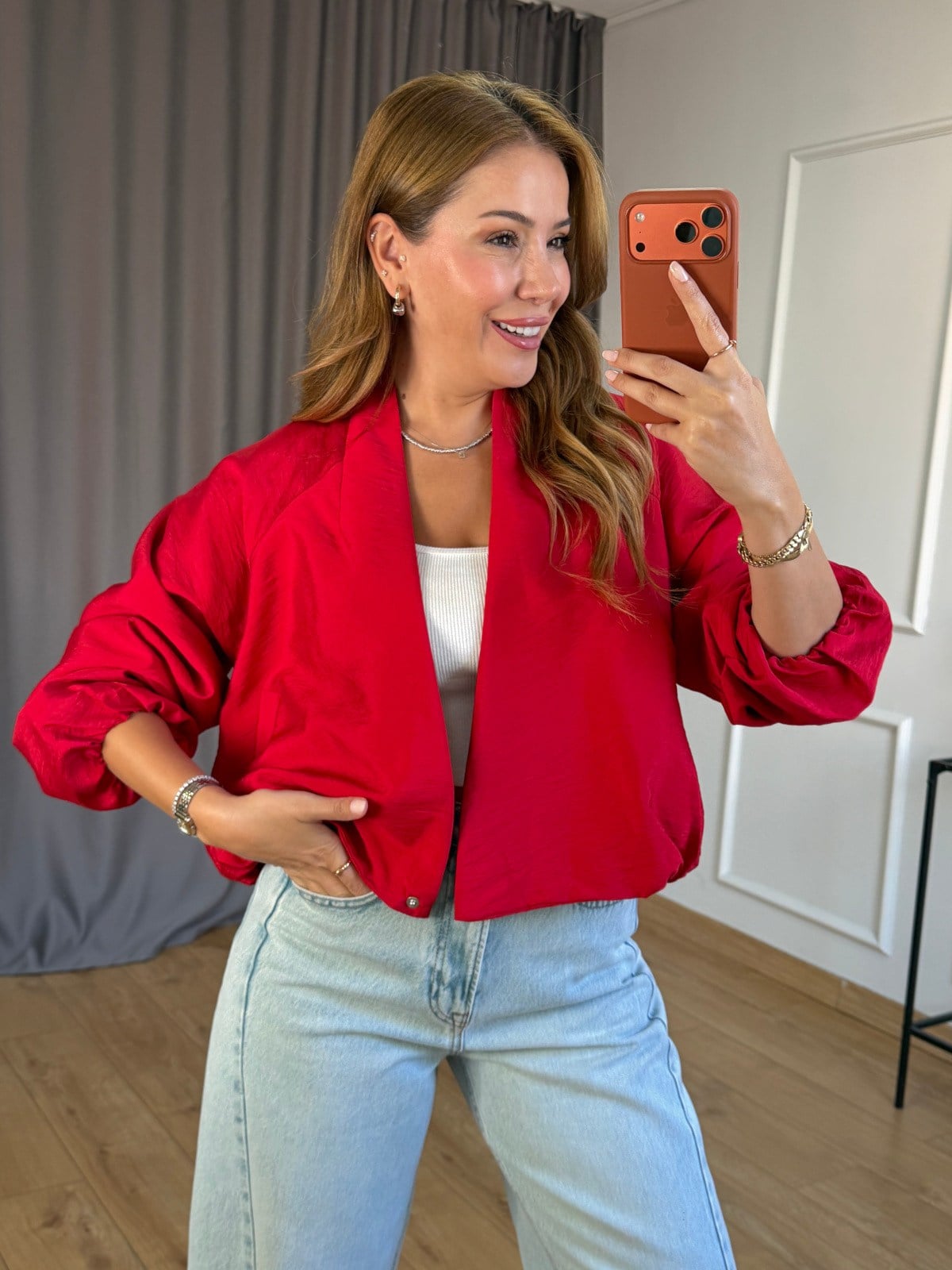 Kırmızı Kruvaze Model Ceket
