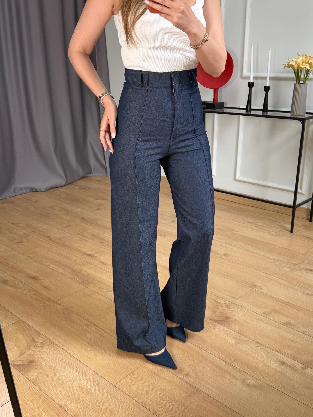 Lacivert Ön Dikişli Pantolon