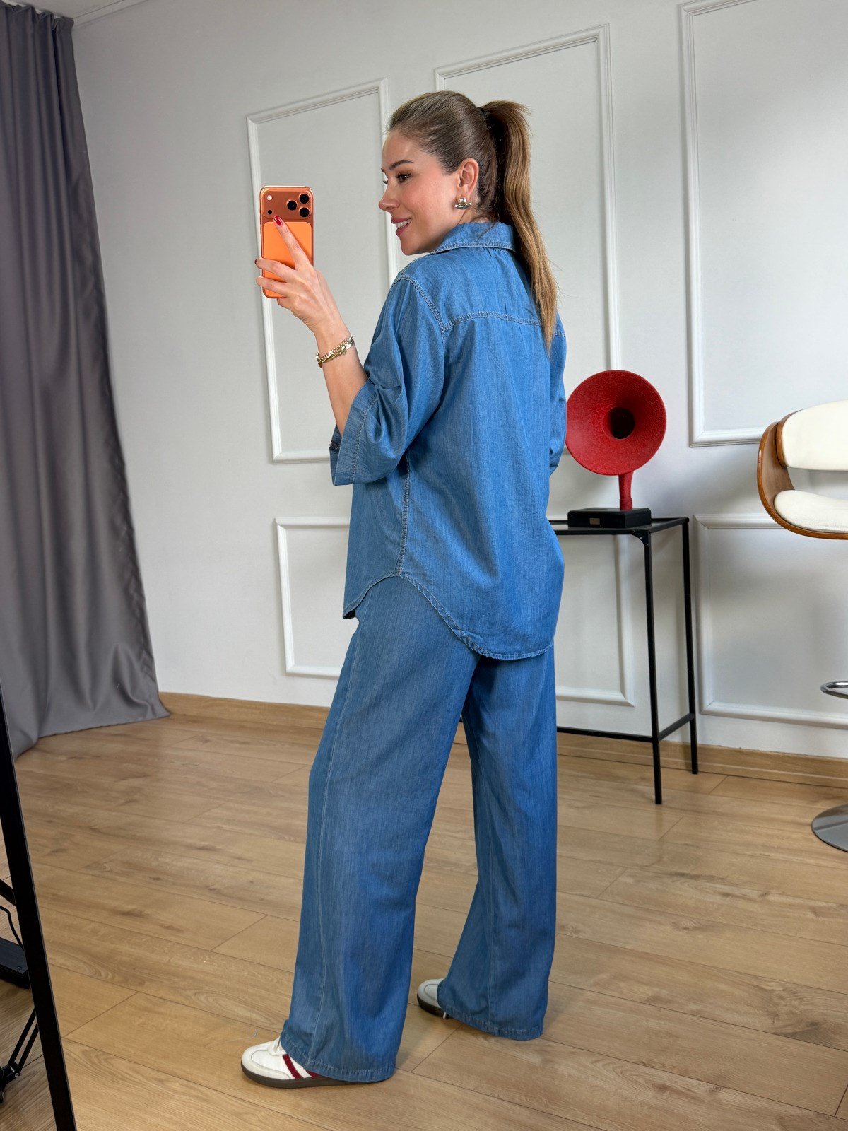 Mavi Gömlek Pantolon Denim Takım