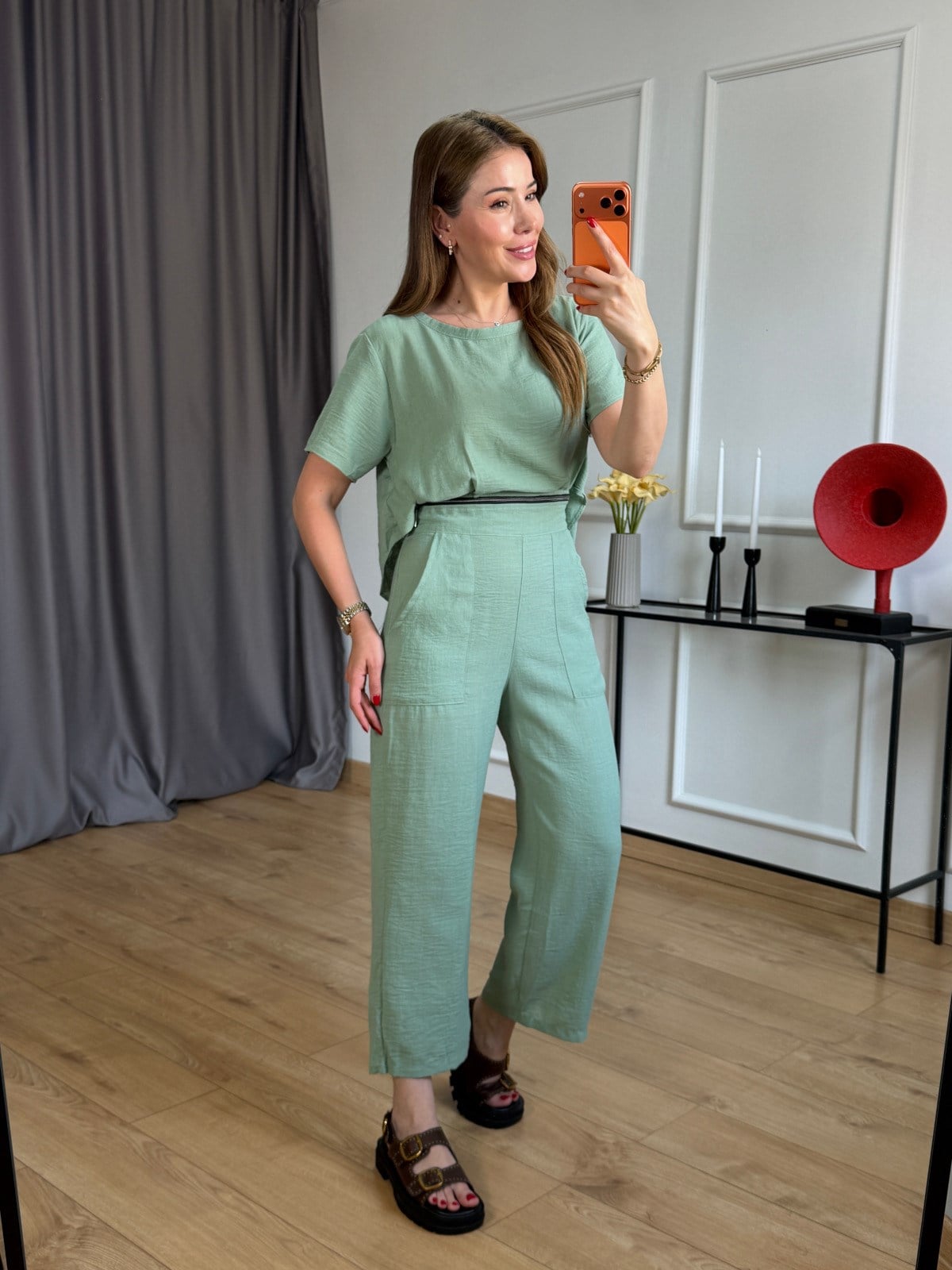 Mint Yeşili Fermuar Detaylı Tulum