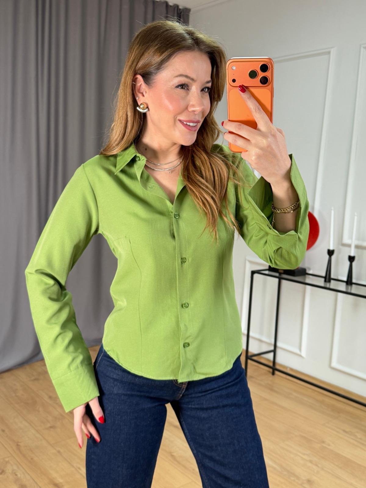 Olive Pensli Gömlek