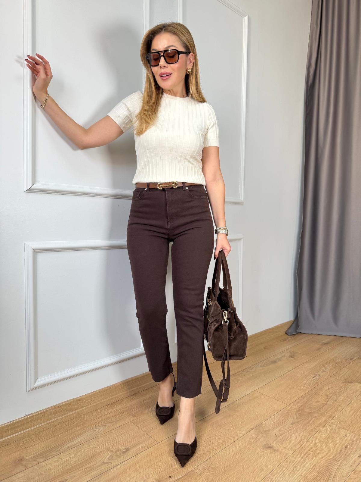 Orj. Marka Kesik Paça Kahve Jean( ÖN SİPARİŞ ÜRÜNÜDÜR )