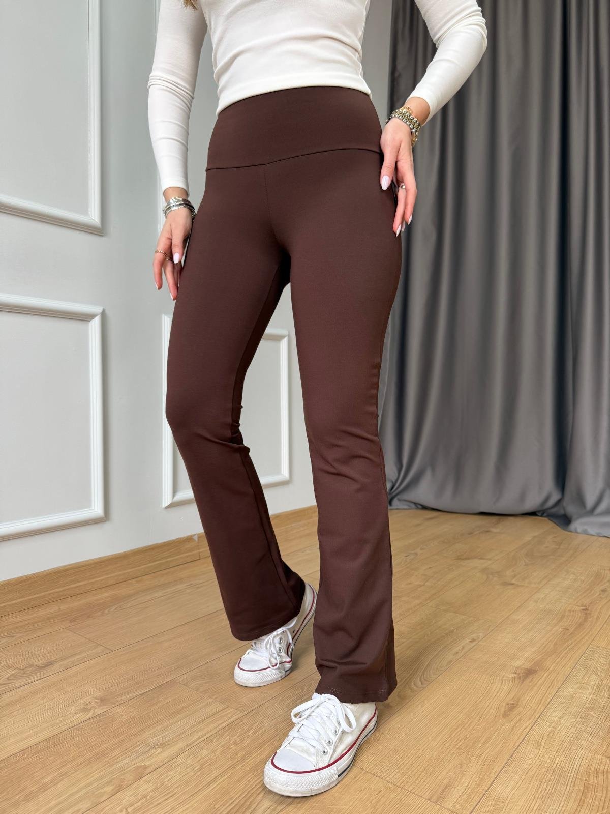 Orj Marka Kahve İspanyol Paça Tayt