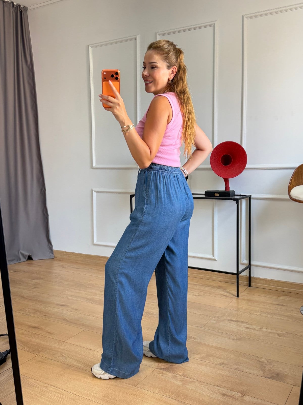Pembe Eskitme Çıtçıtlı Atlet