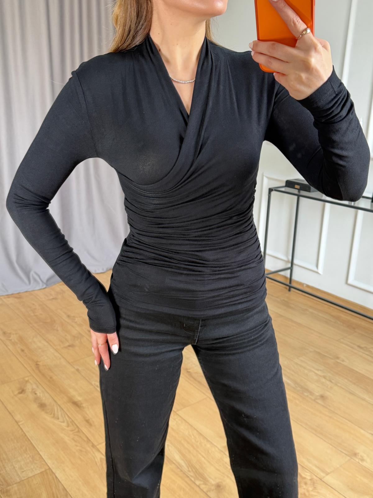 Siyah Kruvaze Model Bluz