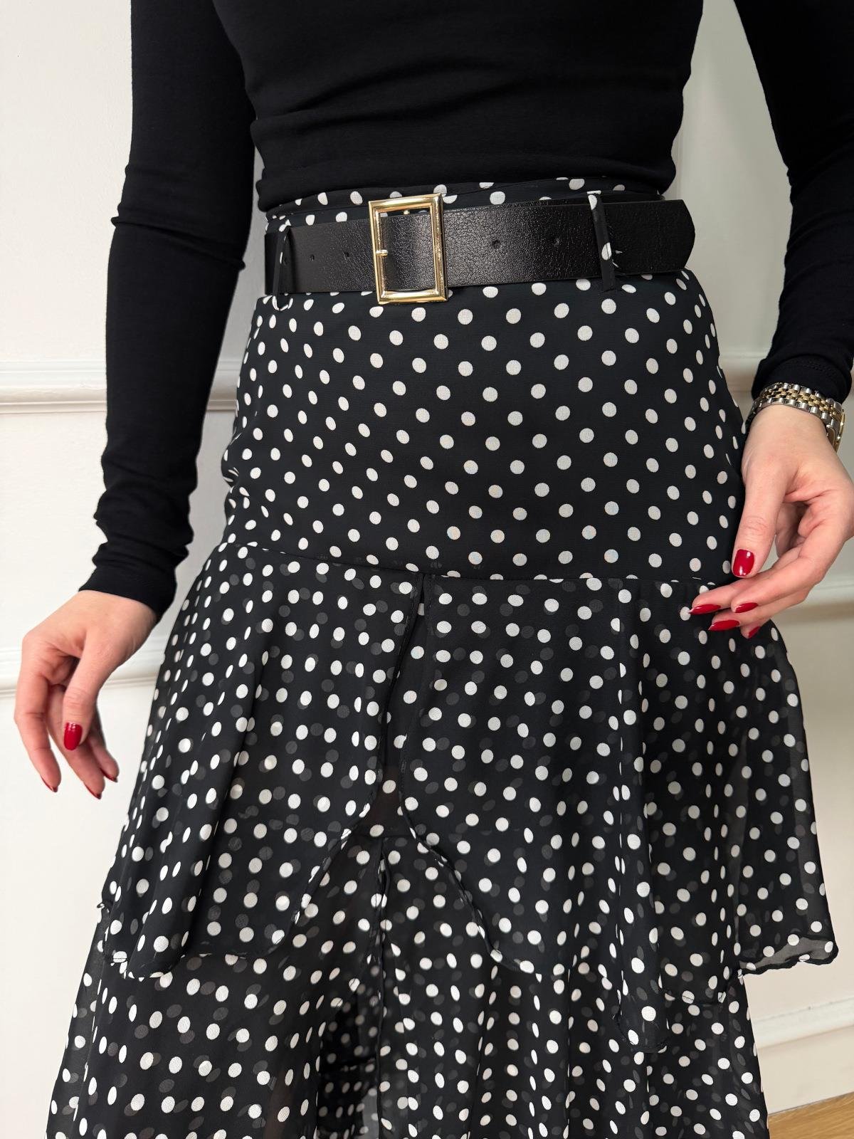 Siyah Puantiyeli Katkat Etek