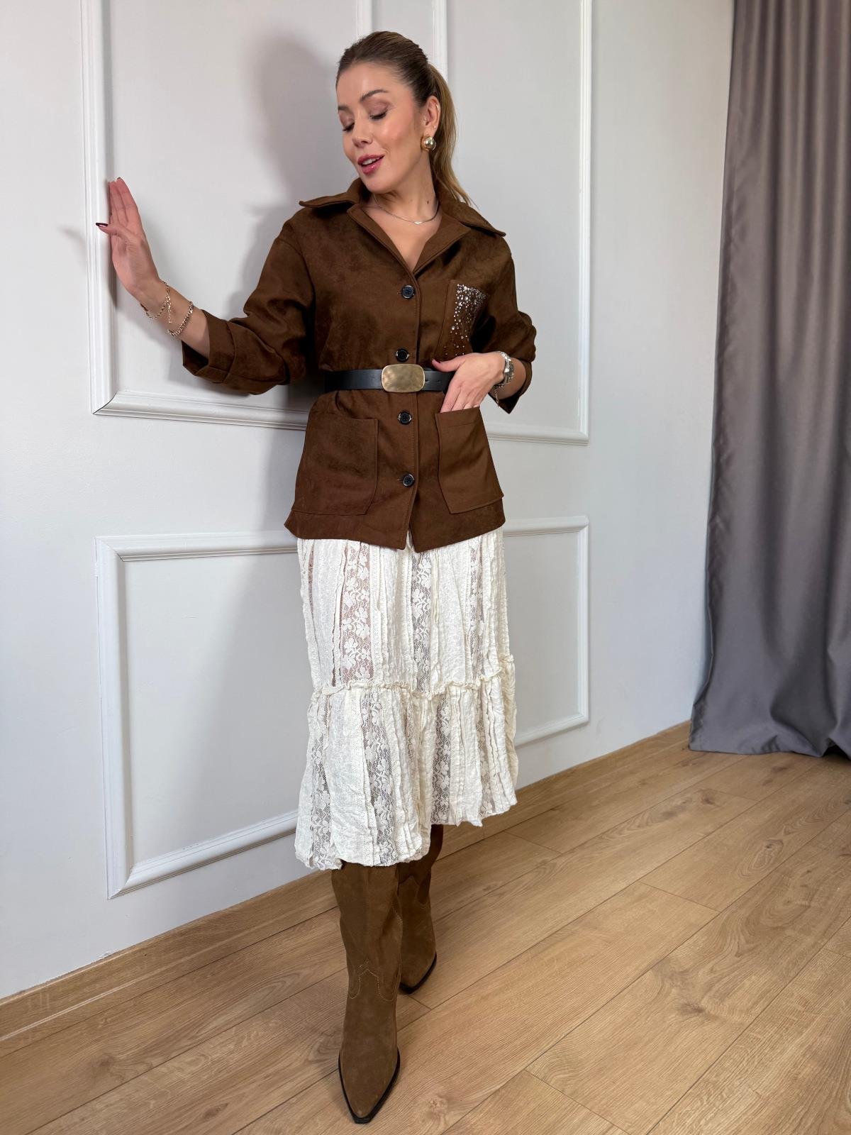 Taba Cep Taşlı Ceket