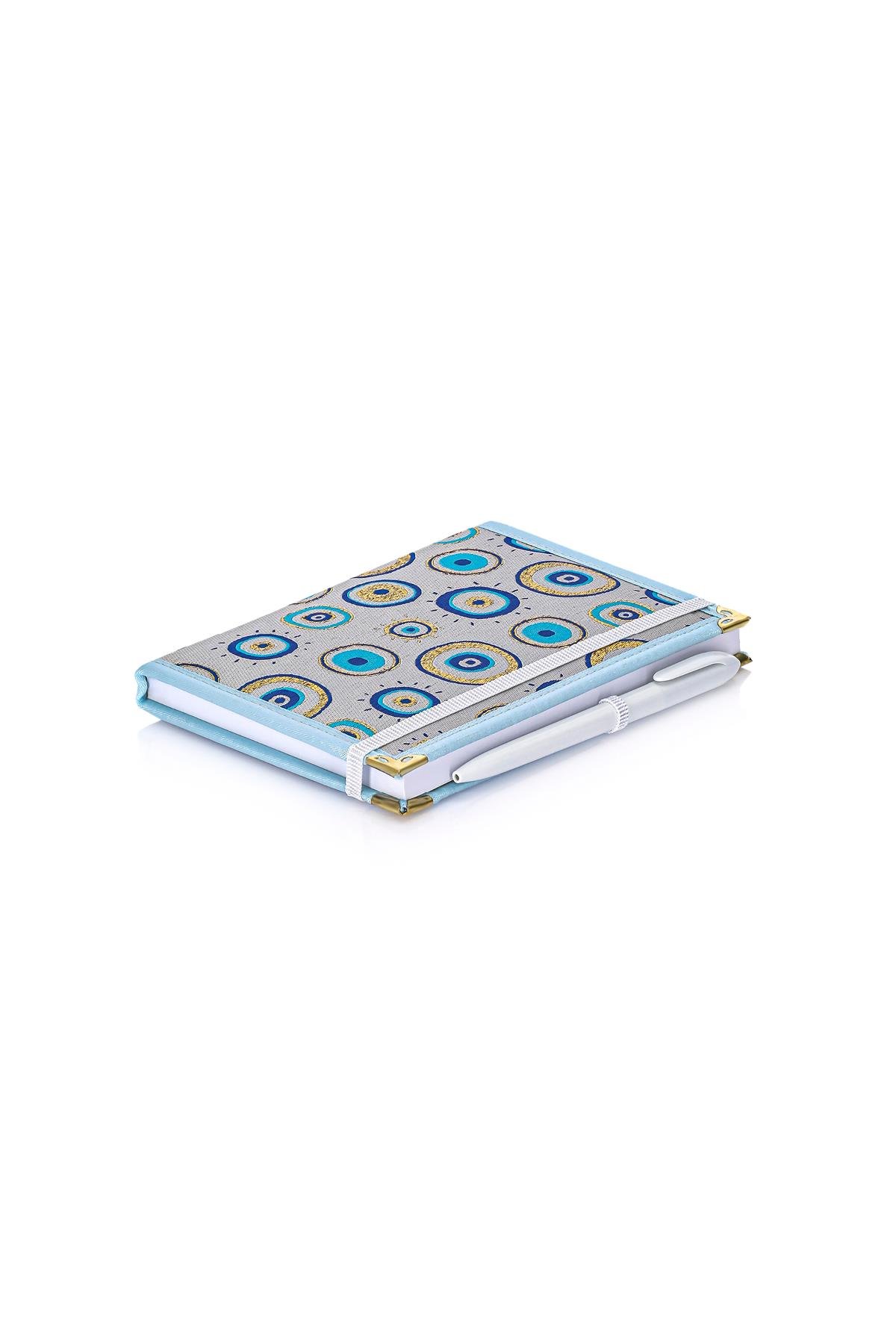 Dokuma Çizgisiz Nazar Desenli Kalemli Otantik Etnik Defter Hediyelik Orta 1607