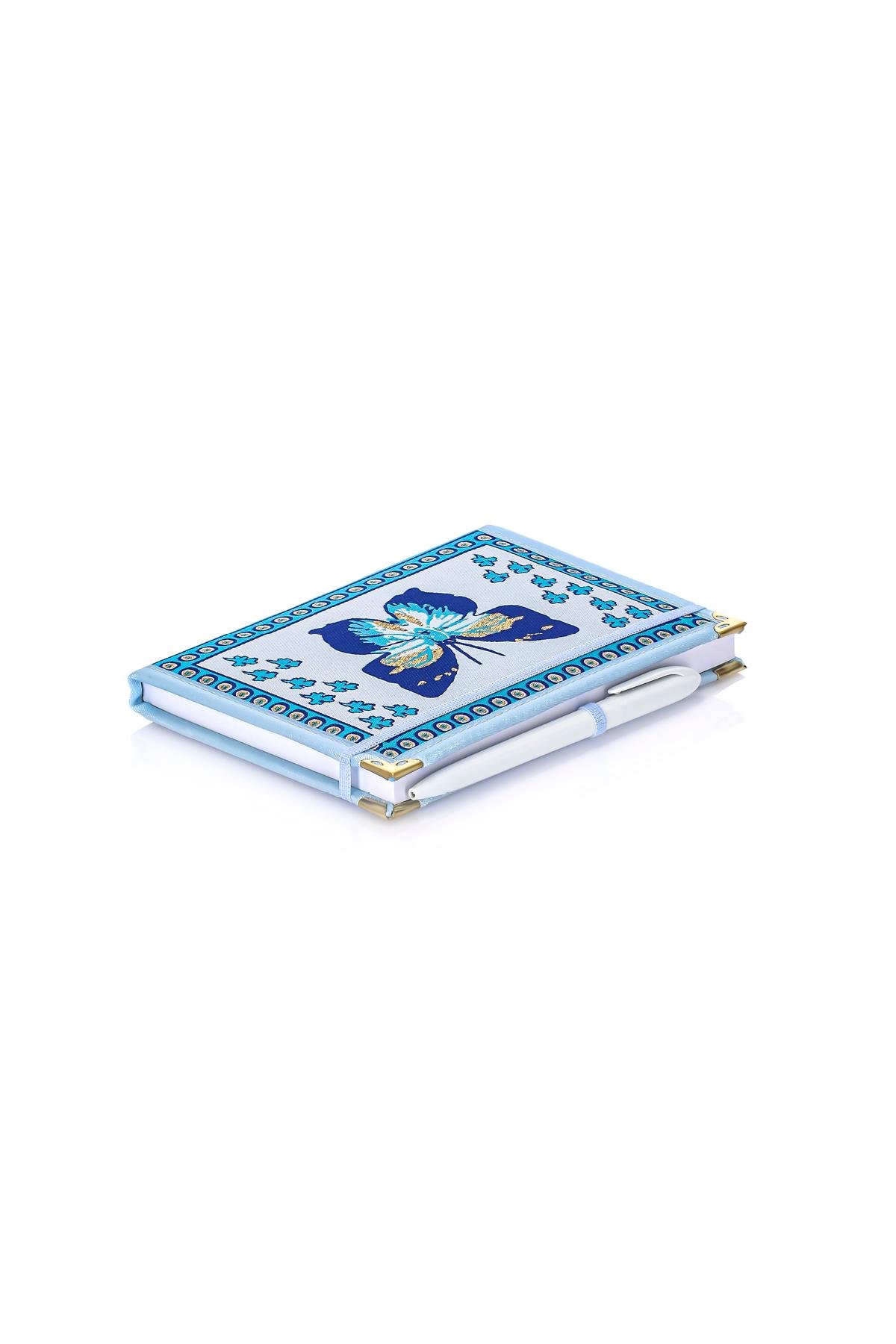 Dokuma Çizgisiz Nazar Desenli Kalemli Otantik Etnik Defter Hediyelik Orta 1607
