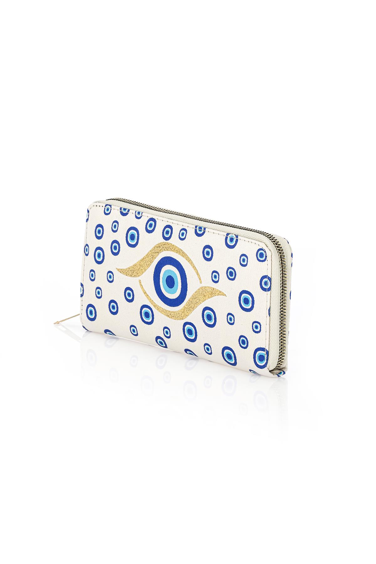 Dokuma Nazar Desenli Otantik Cüzdan Mottif İstanbul 1503