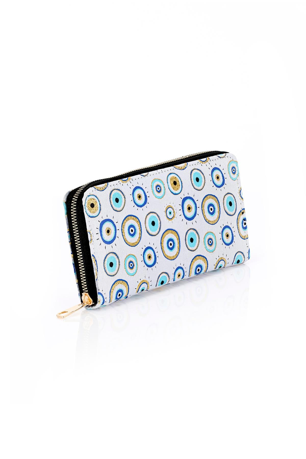 Dokuma Nazar Desenli Otantik Cüzdan Mottif İstanbul 1503