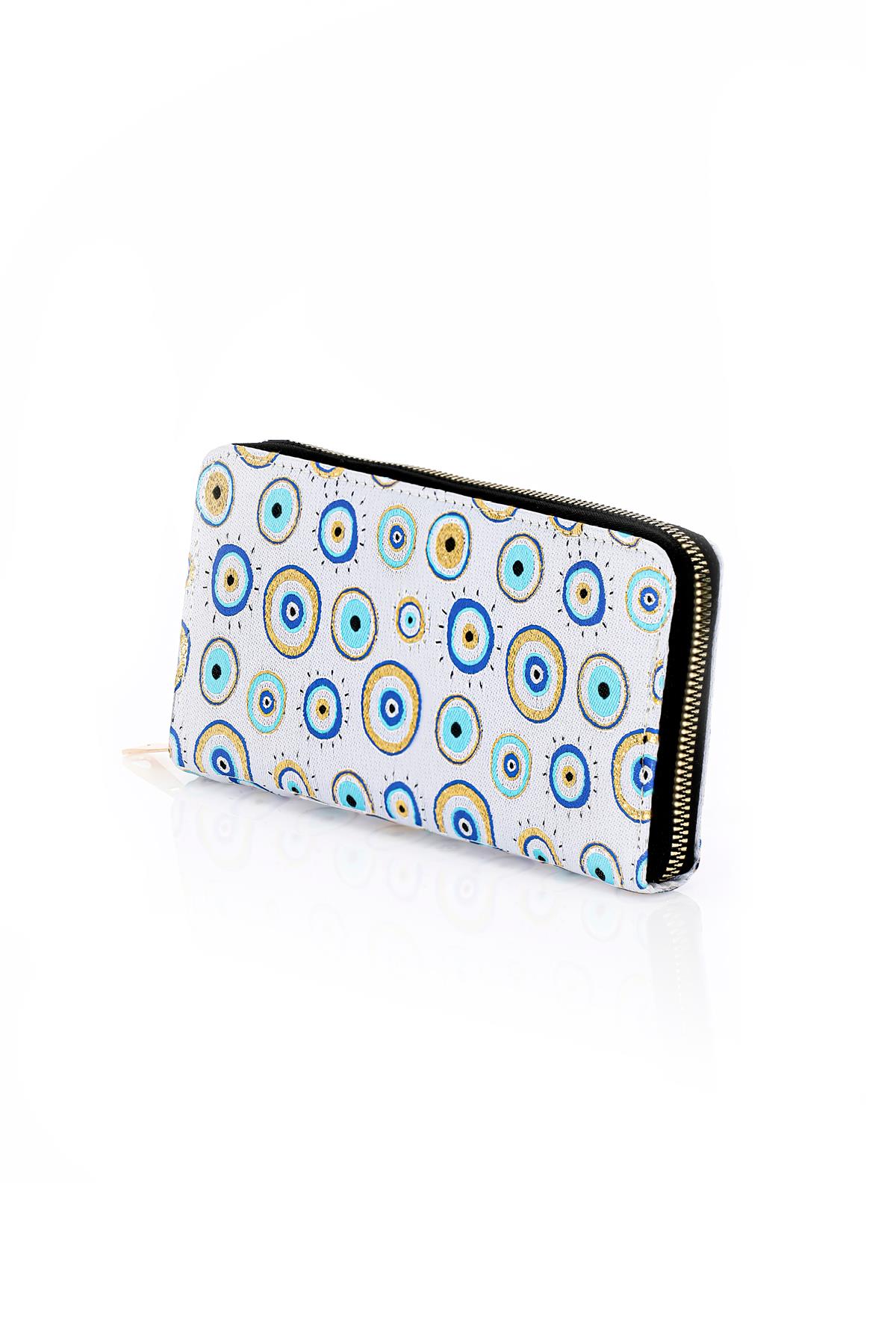 Dokuma Nazar Desenli Otantik Cüzdan Mottif İstanbul 1503