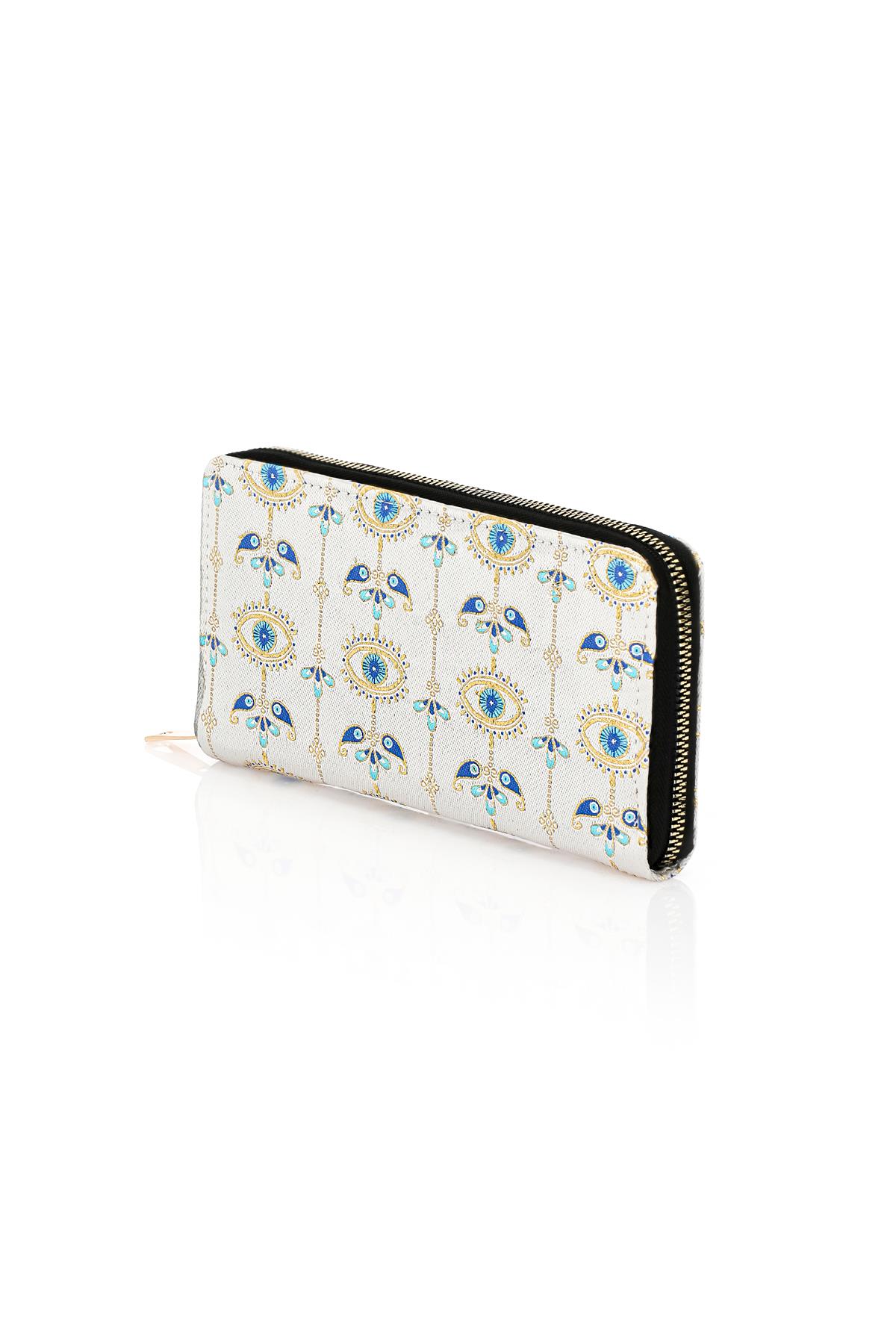 Dokuma Nazar Desenli Otantik Cüzdan Mottif İstanbul 1503