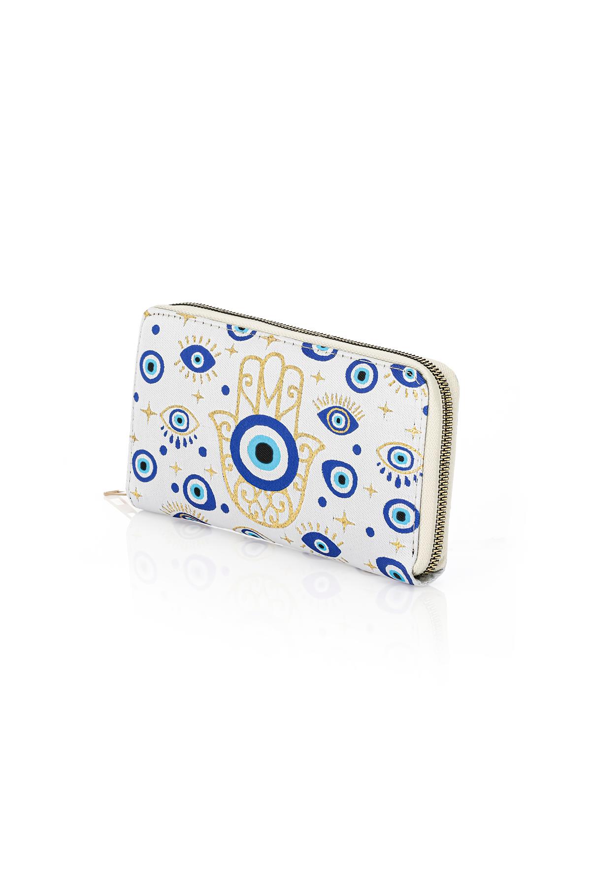 Dokuma Nazar Desenli Otantik Cüzdan Mottif İstanbul 1503