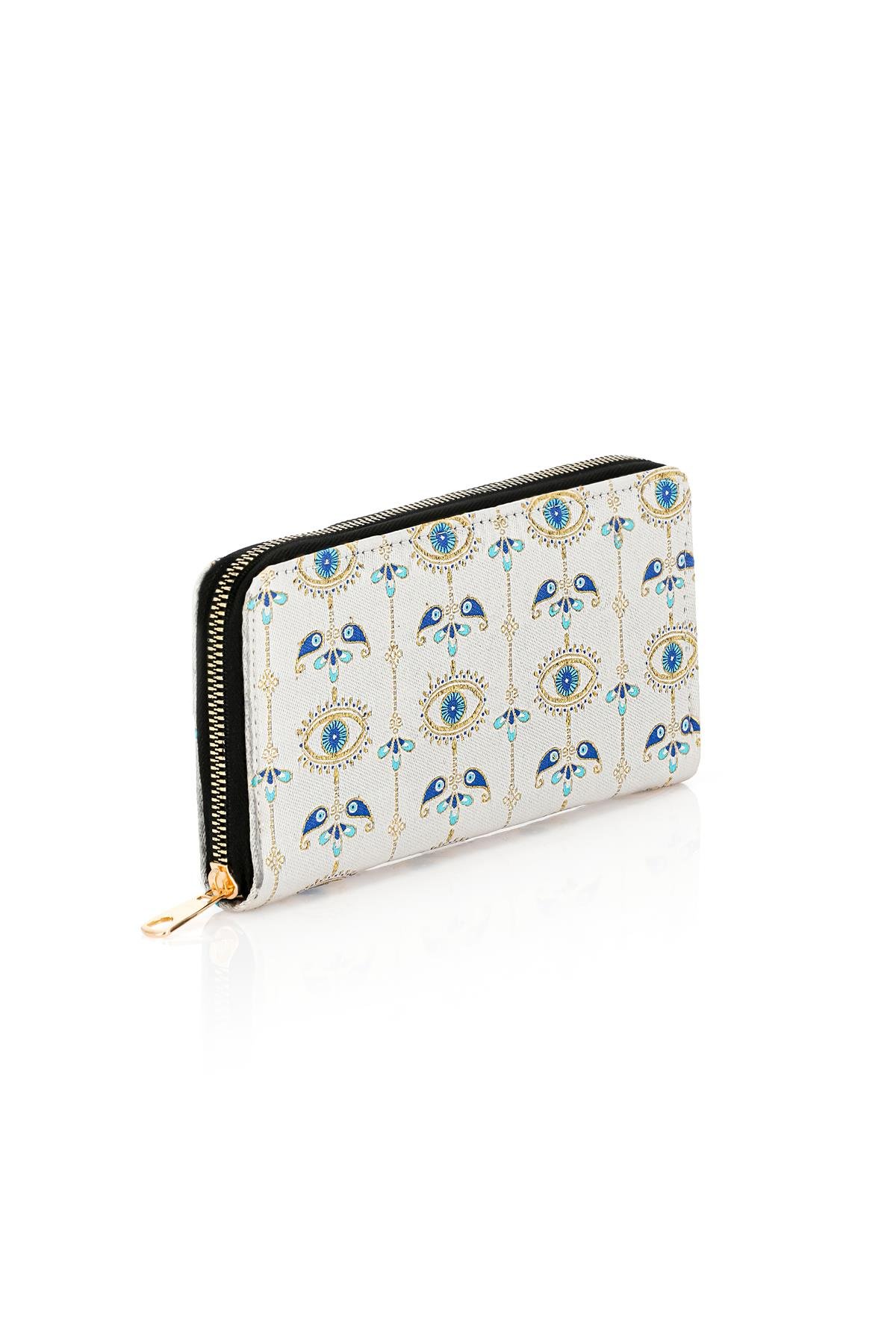 Dokuma Nazar Desenli Otantik Cüzdan Mottif İstanbul 1503