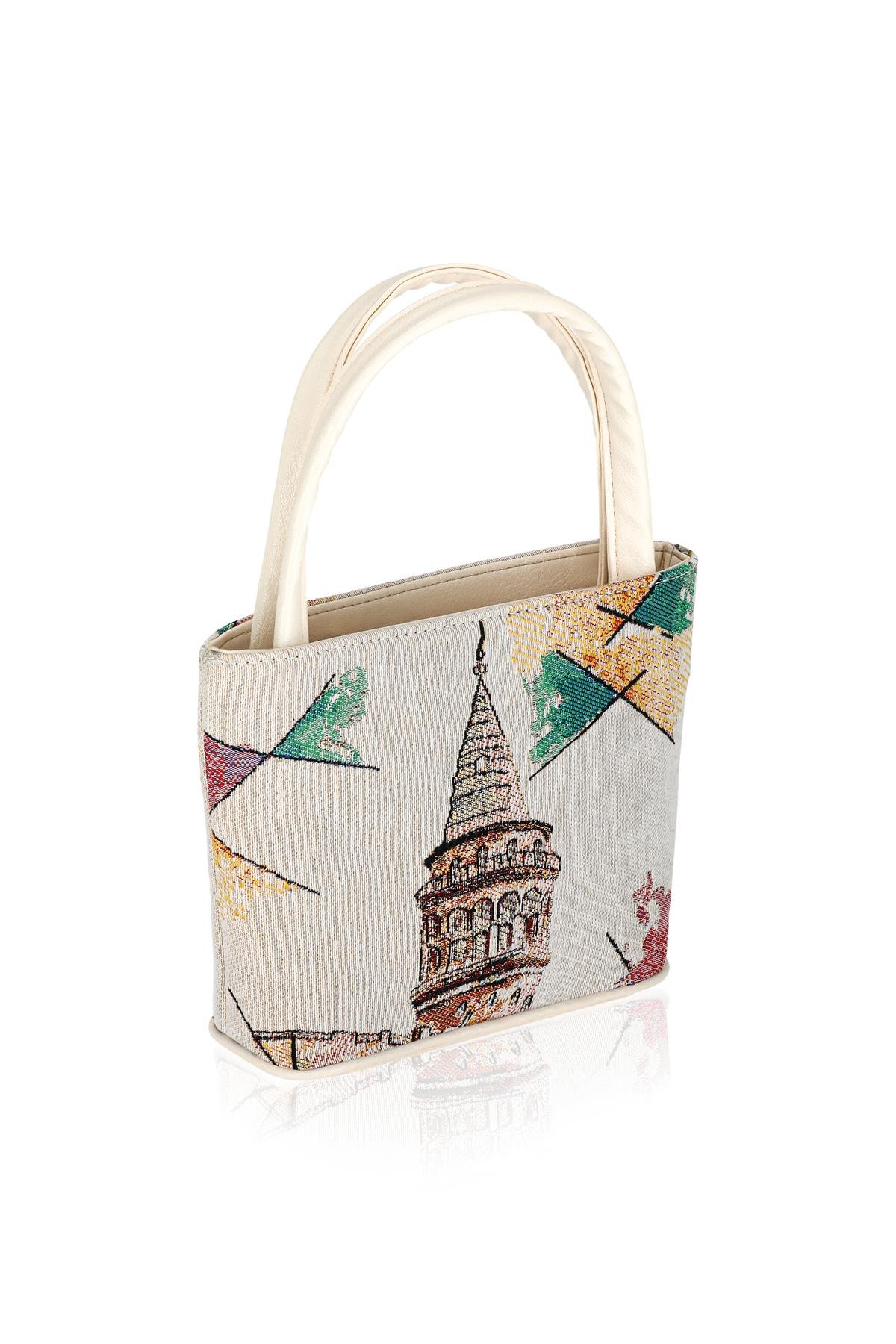 Etnik Desenli Askılı Kadın El Omuz Çanta Mottif İstanbul Otantik Goblen 1001